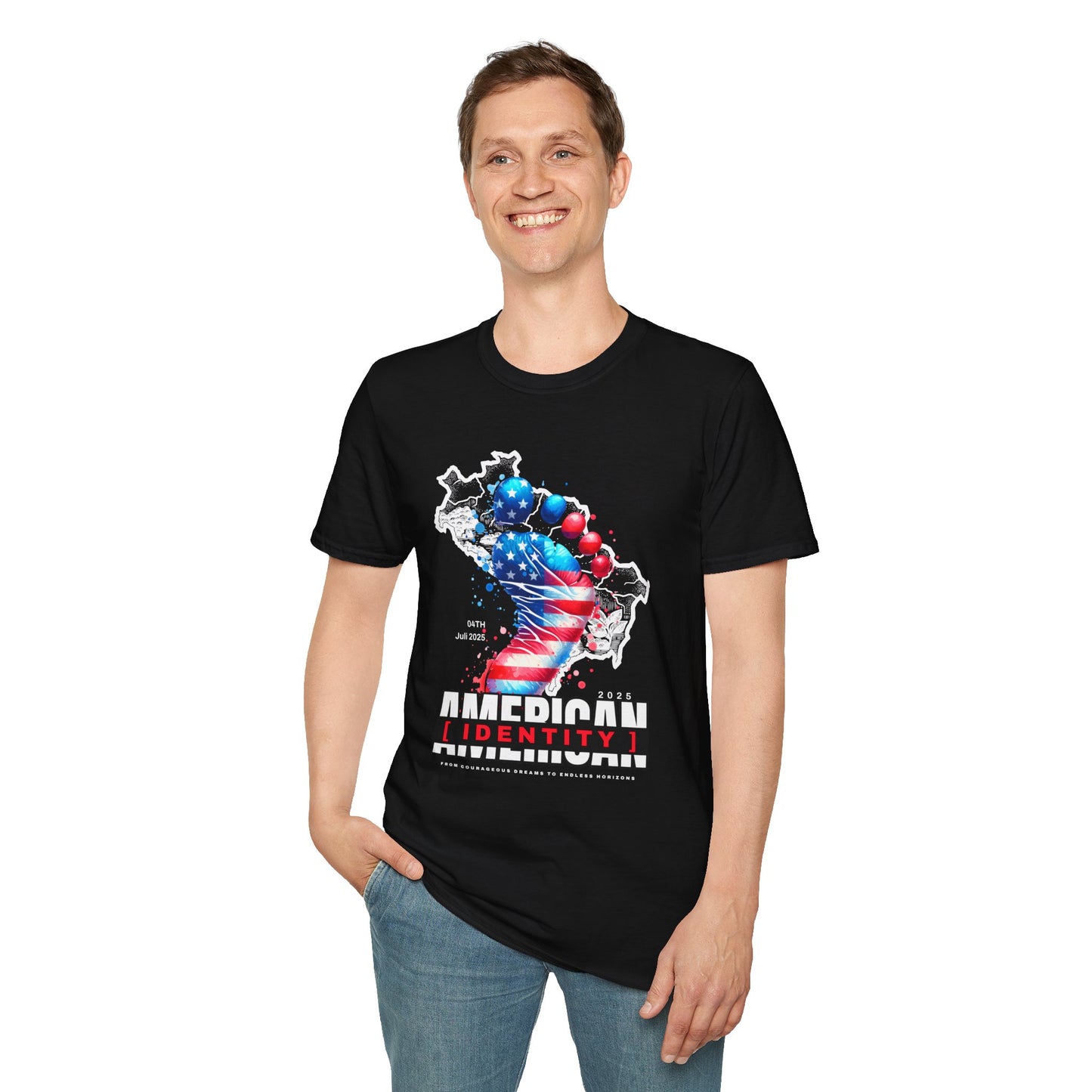 American Identity Footprint Unisex Streetwear T-Shirt | American Graphic T-Shirt | Identity Rebel Frequency