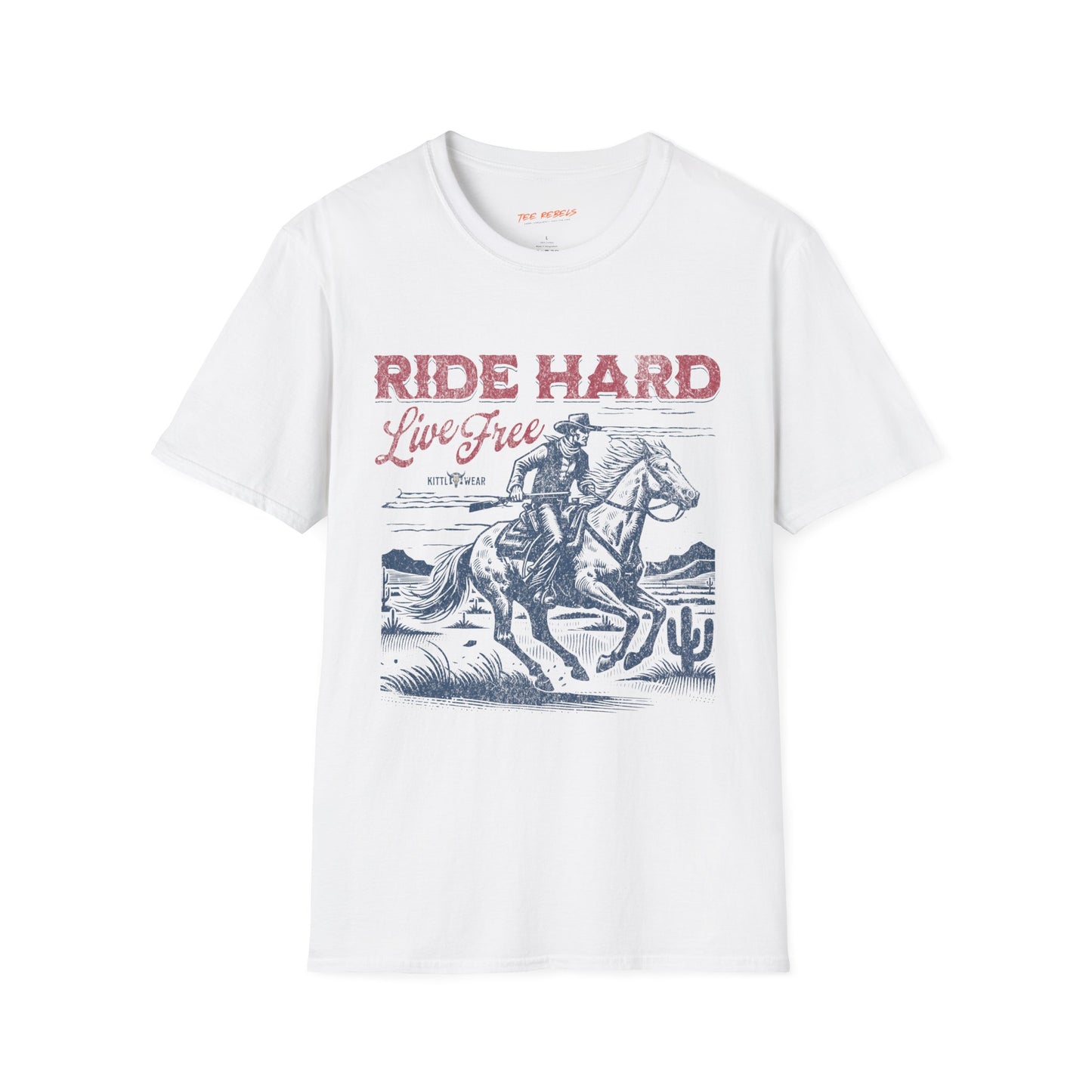 Ride Hard Live Free Unisex Streetwear T-Shirt | American Cowboy Graphic T-Shirt | Cowboy Rebel Frequency