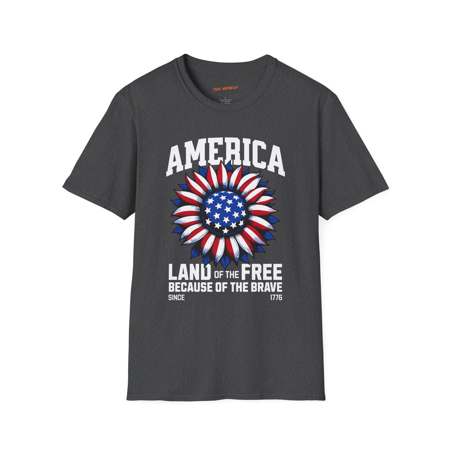 America Land of the Free Unisex Streetwear T-Shirt | America Graphic Design | America Rebel Frequency