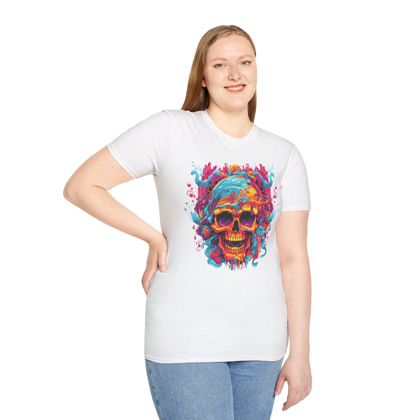Psychedelic Skull Swarm Unisex T-Shirt | Skull Rebel Frequency