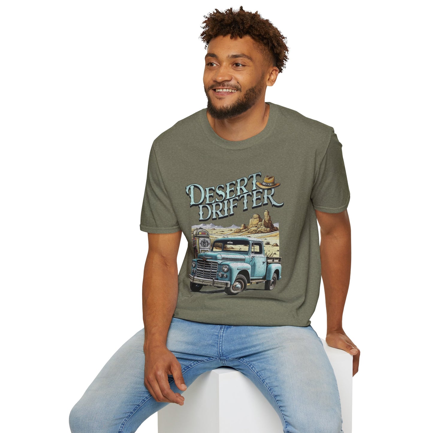 Desert Drifter Unisex Streetwear Graphic T-Shirt | Western Vintage Graphic T-Shirt | Desert Rebel Frequency