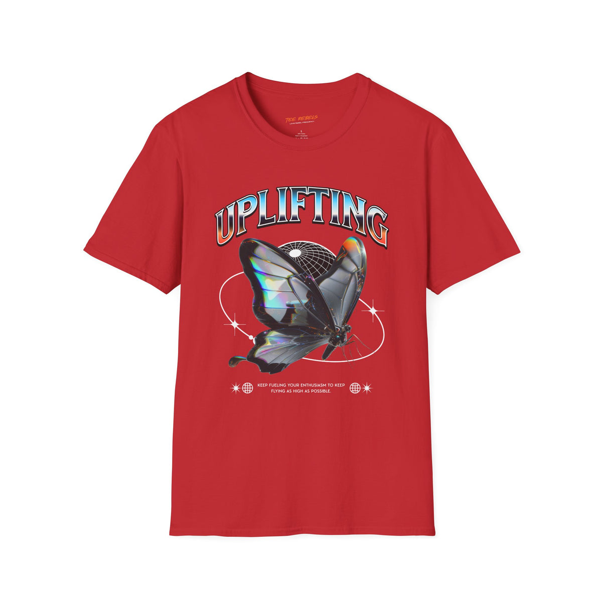 Uplifting Butterfly Spread Love Rose Graphic T-Shirt