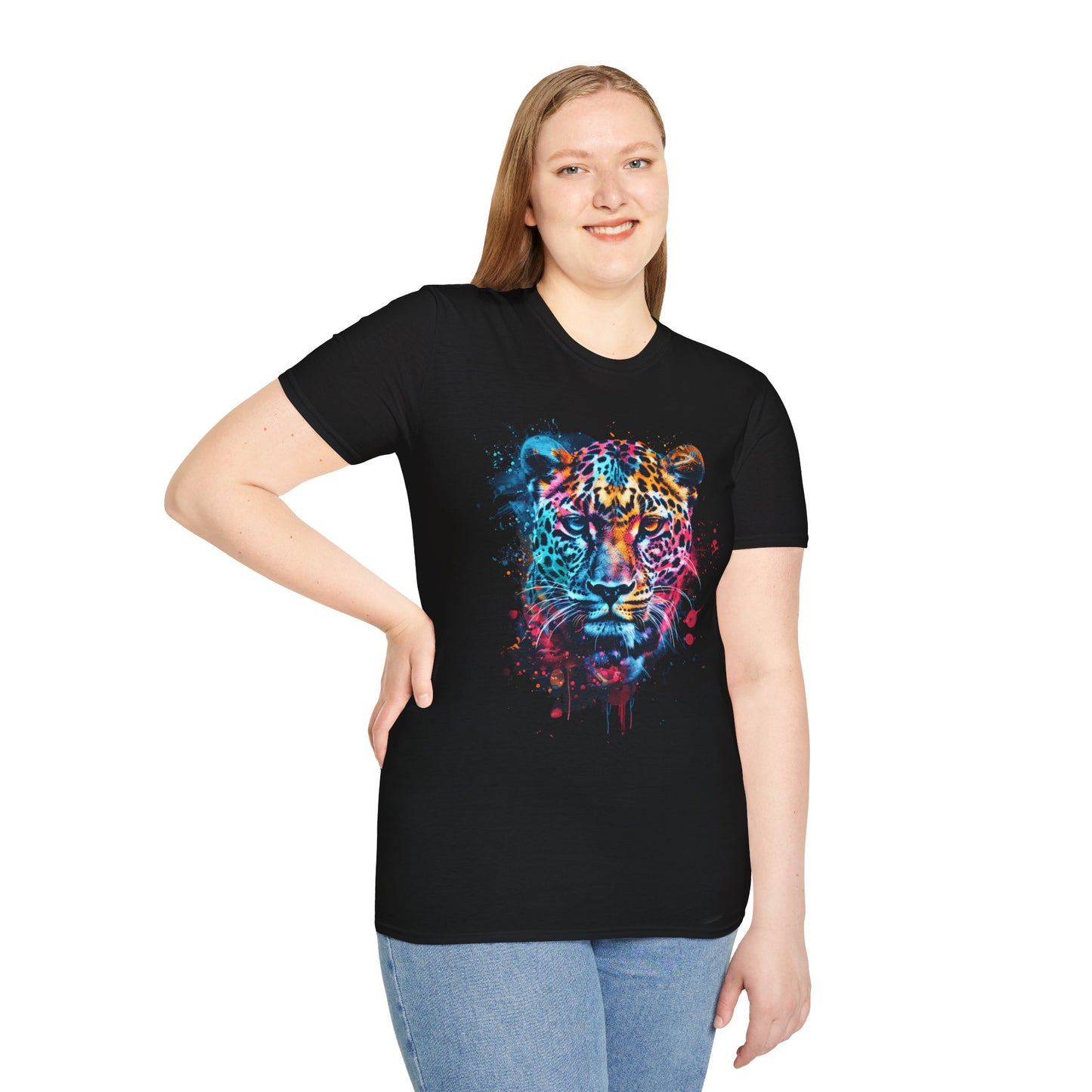 Colorful Tiger Graphic Unisex Softstyle T-Shirt | Tiger Rebel Frequency