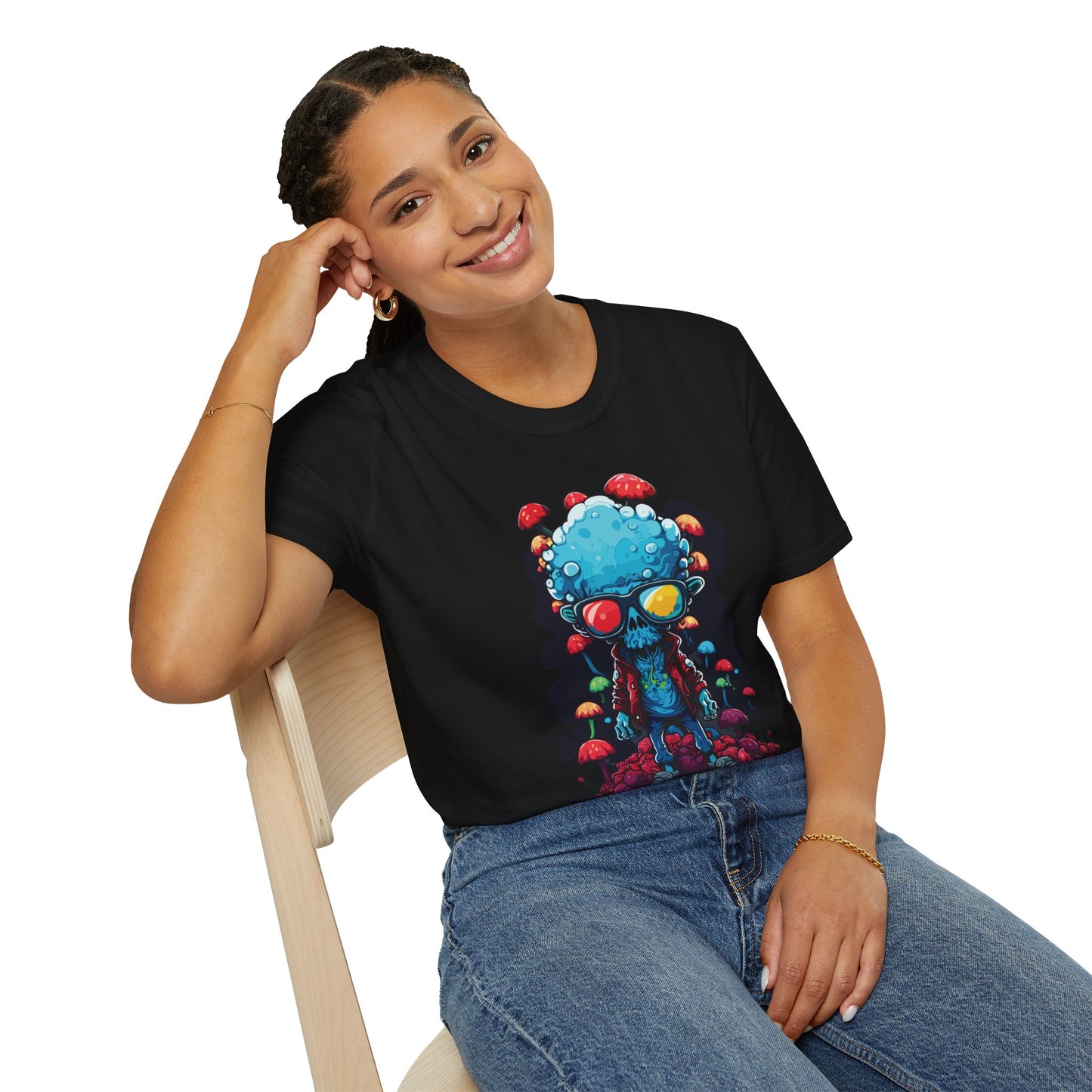 Cool Alien Graphic Unisex Softstyle T-Shirt | Alien Rebel Frequency