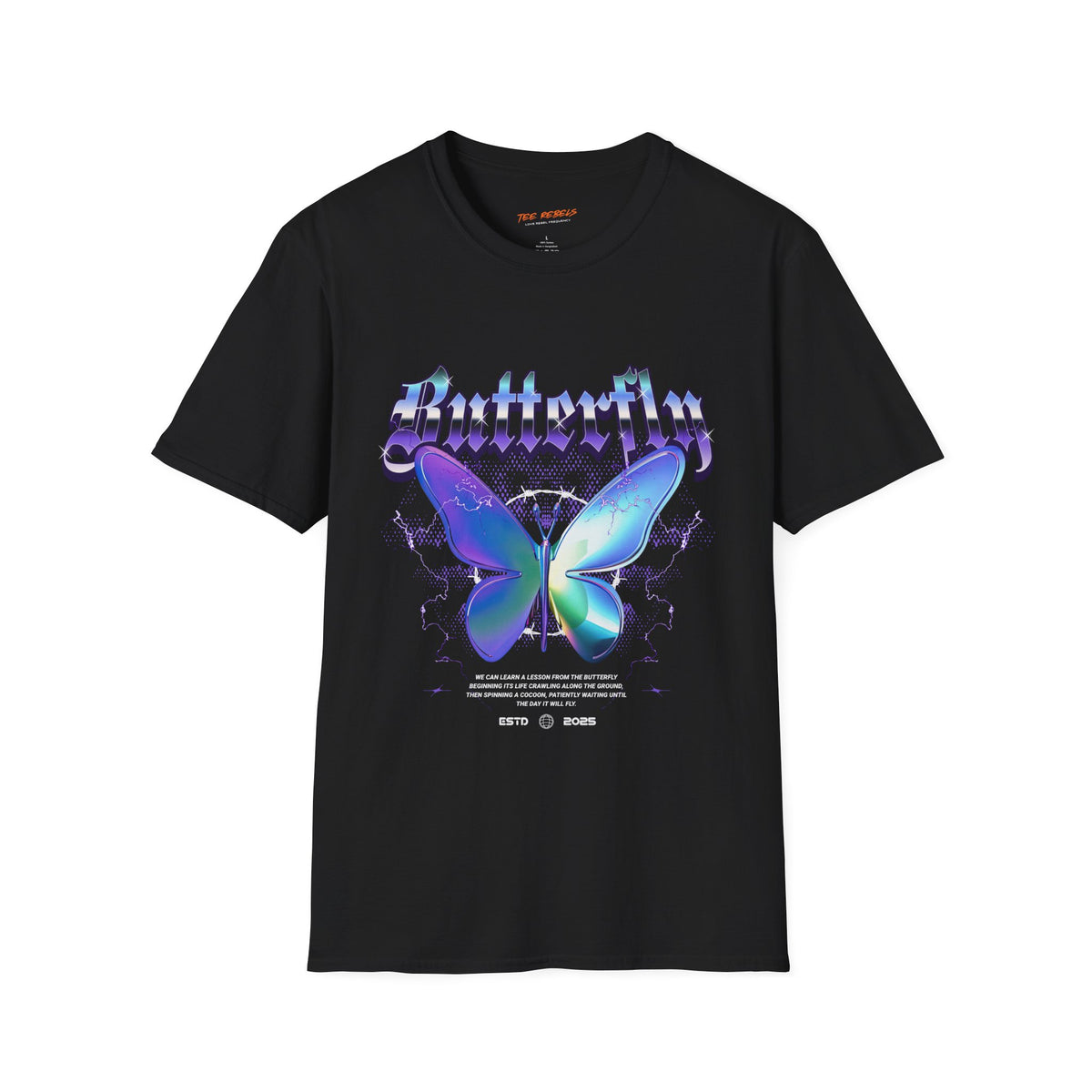 Butterfly Graphic Tee — "Spread Love" Rose Retro T-Shirt