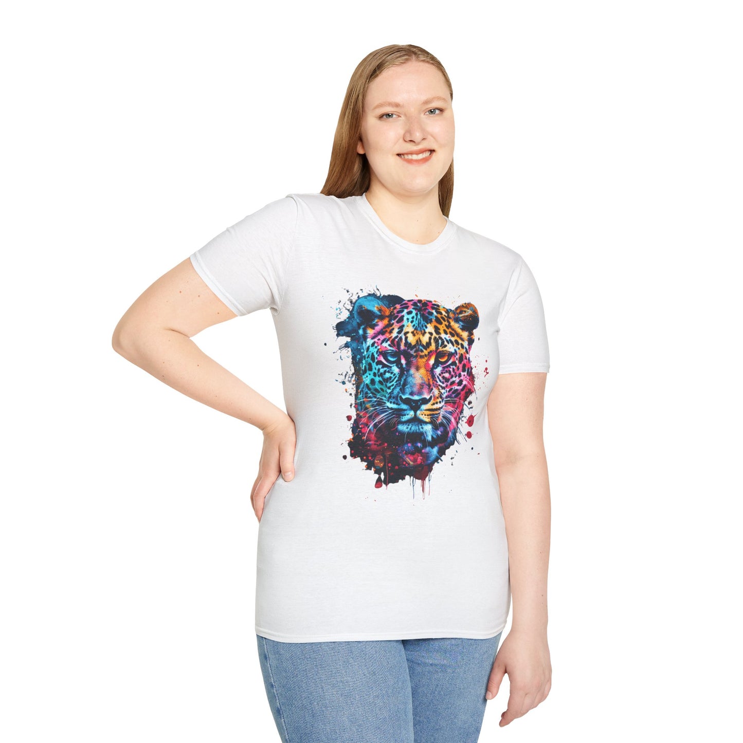 Colorful Tiger Graphic Unisex Softstyle T-Shirt | Tiger Rebel Frequency