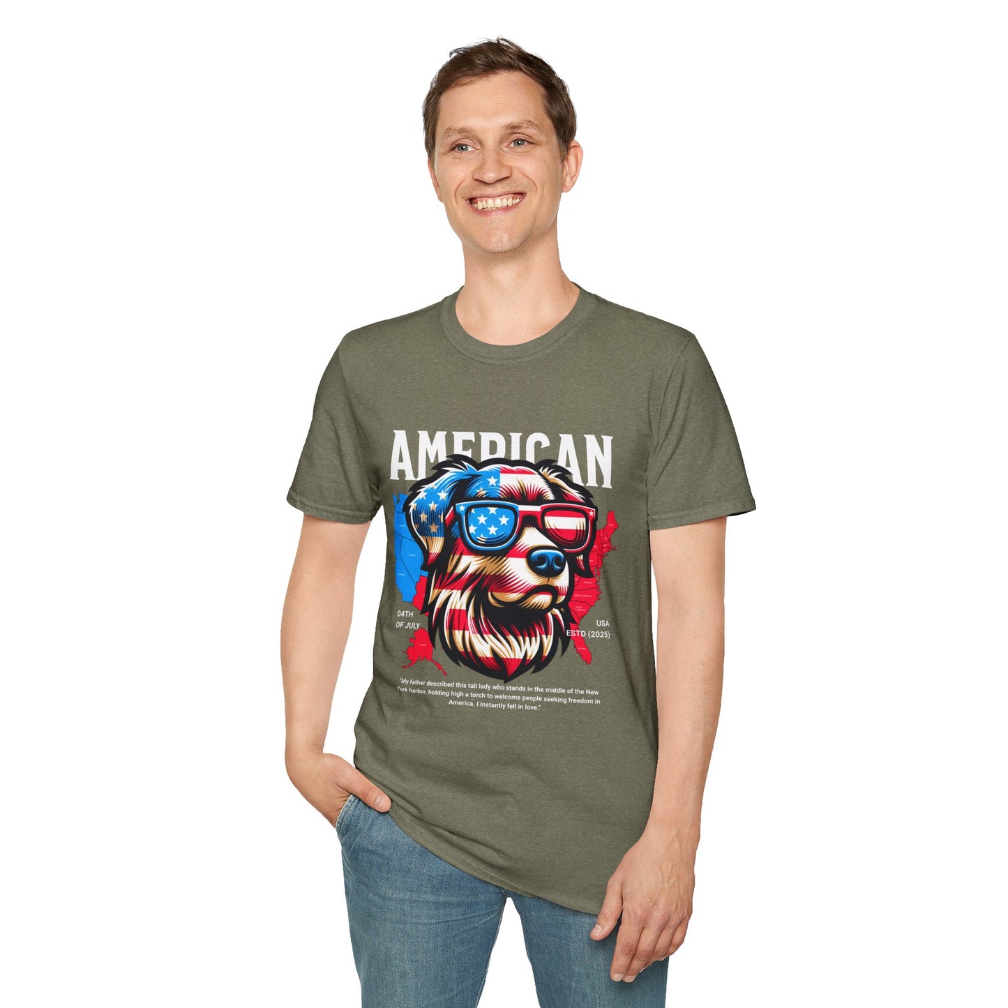 American Dog Unisex Streetwear T-Shirt | American Pride Tee | Gifts for Dog Lovers | Dog Rebel Frequency