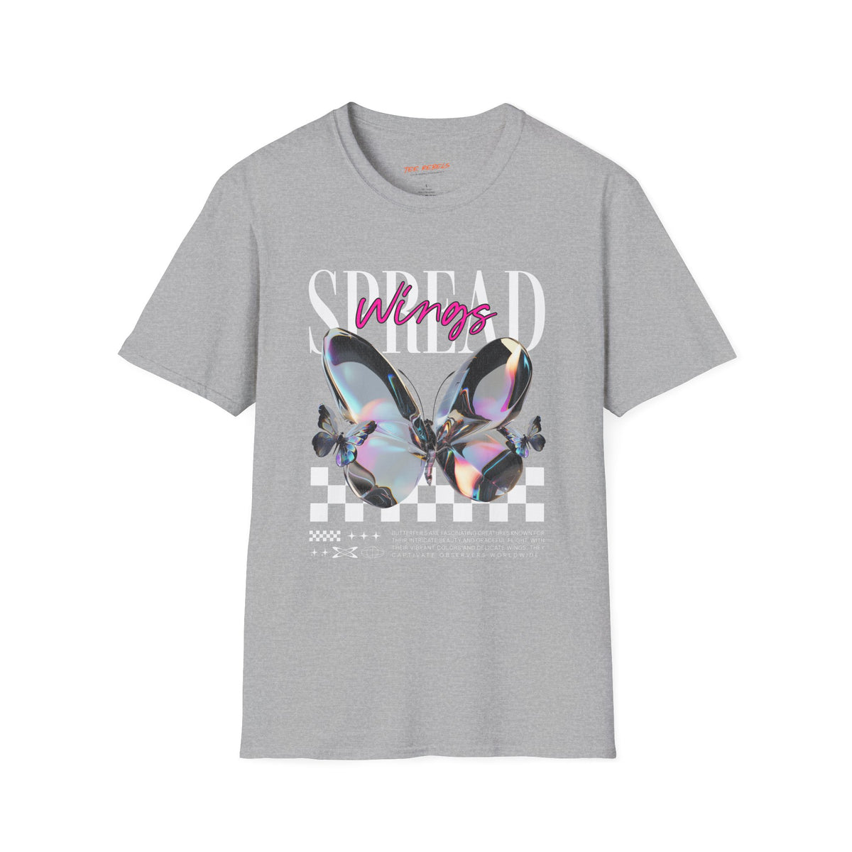 Spread Wings Spread Love Rose & Butterfly Graphic T-Shirt