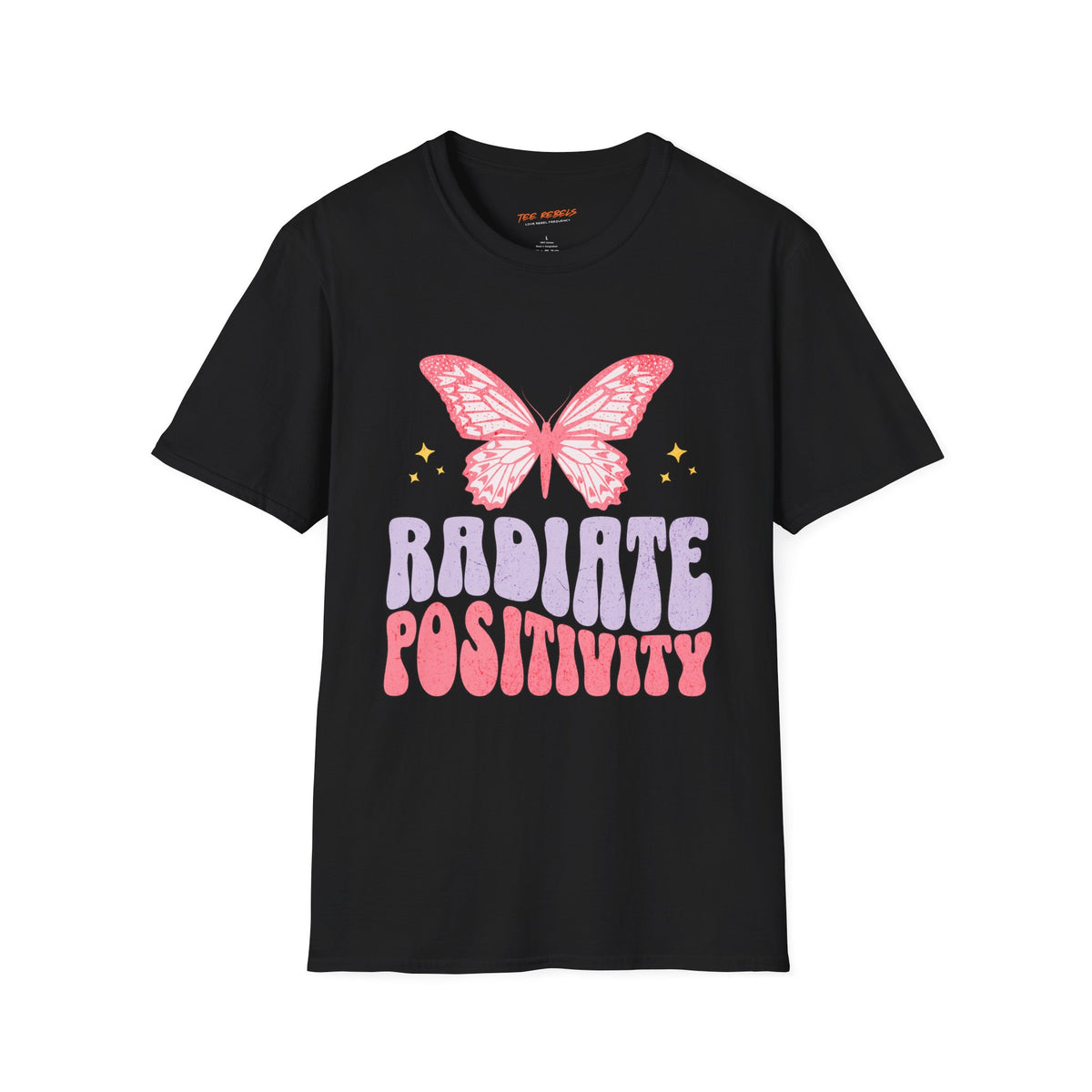 Spread Love & Radiate Positivity Butterfly Rose Graphic T-Shirt