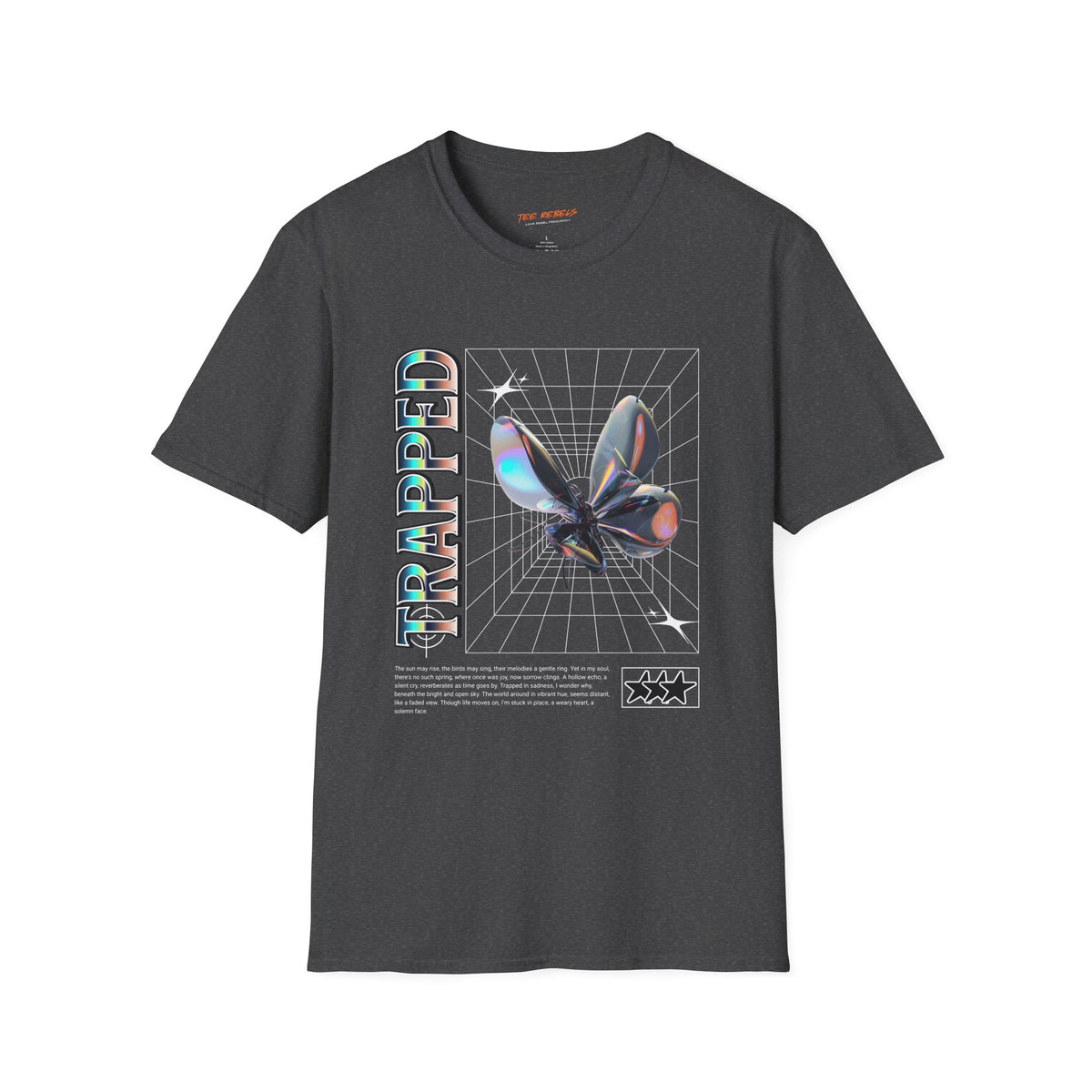 Trapped Y2K Butterfly Spread Love Rose Graphic T-Shirt