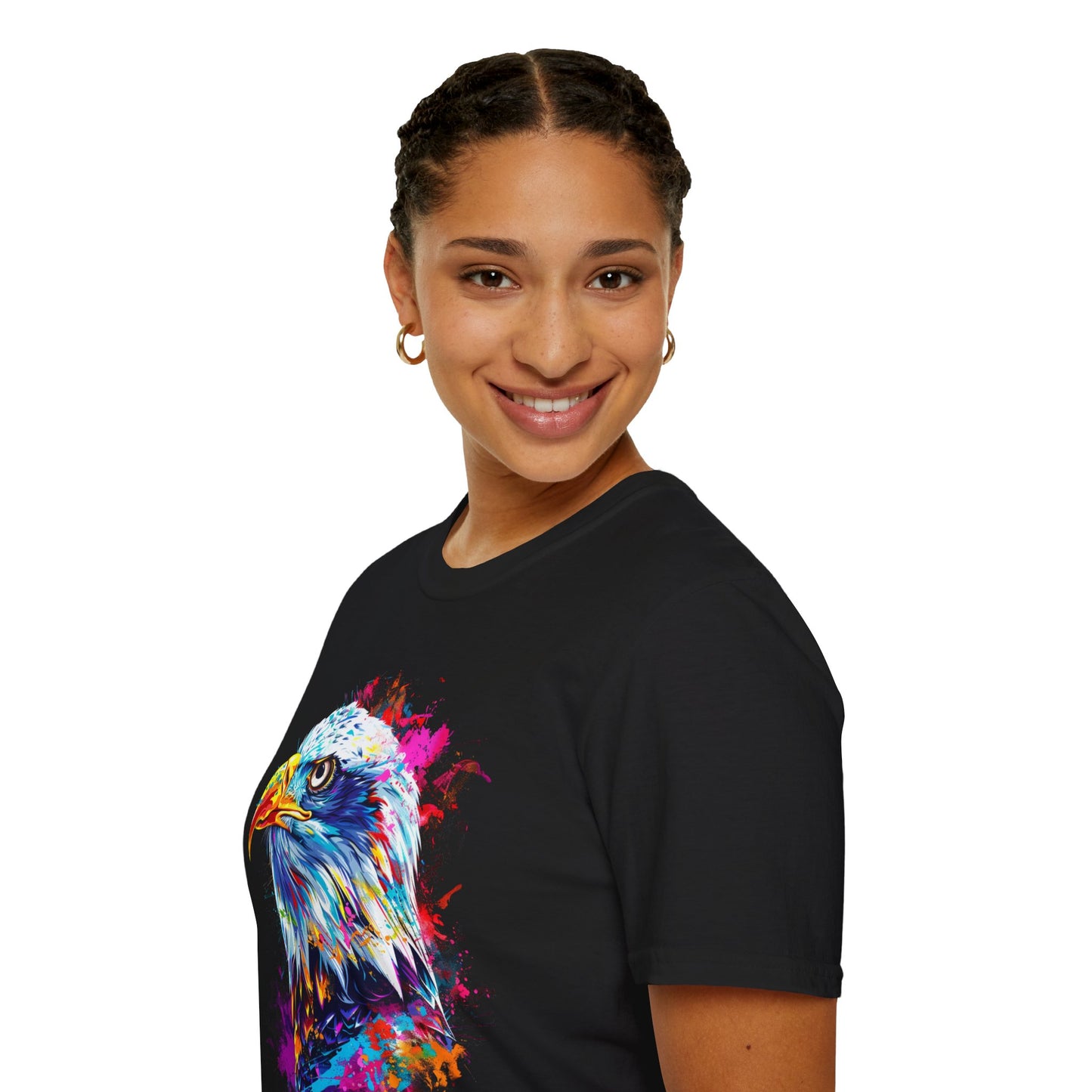 Vibrant Eagle Graphic Tee Unisex Softstyle T-Shirt | Eagle Rebel Frequency