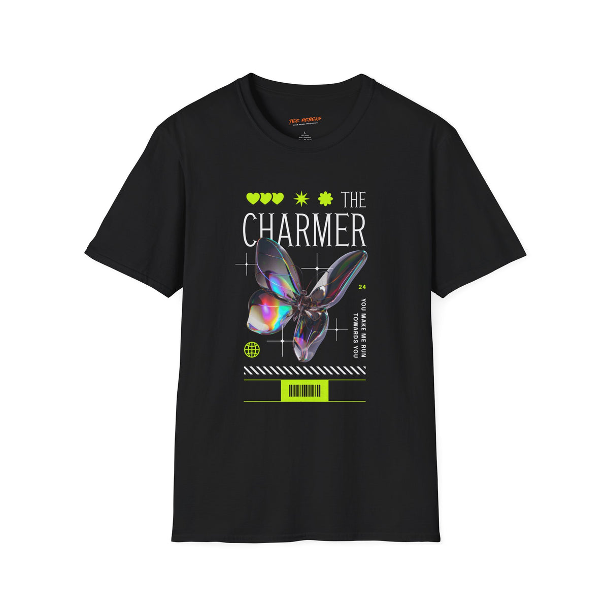The Charmer Butterfly Spread Love Rose Graphic T-Shirt