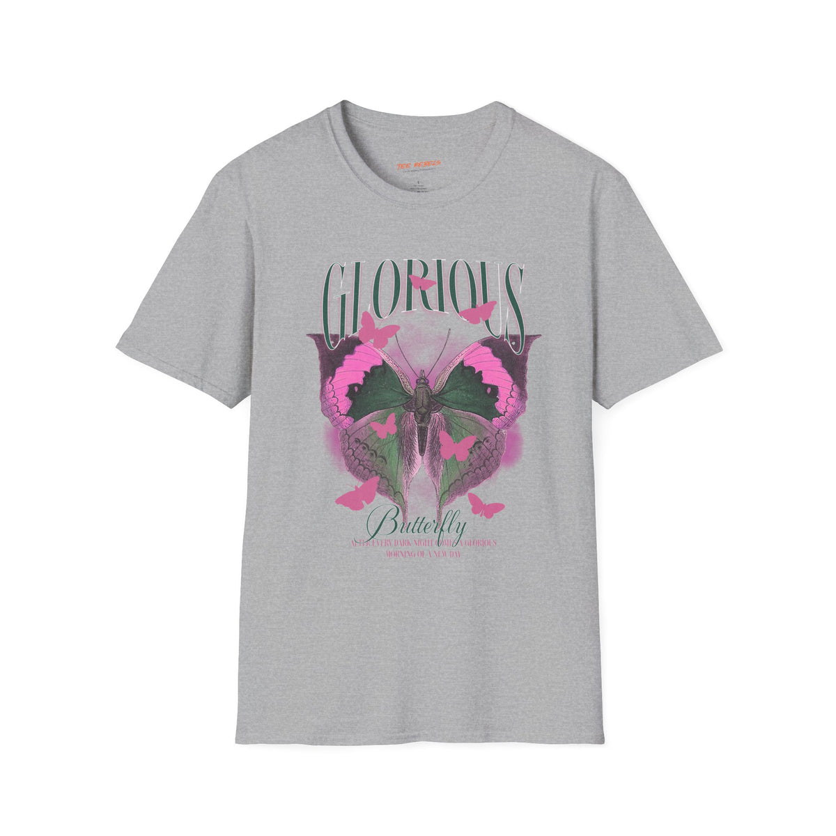 Glorious Butterfly Spread Love Roses Graphic T-Shirt
