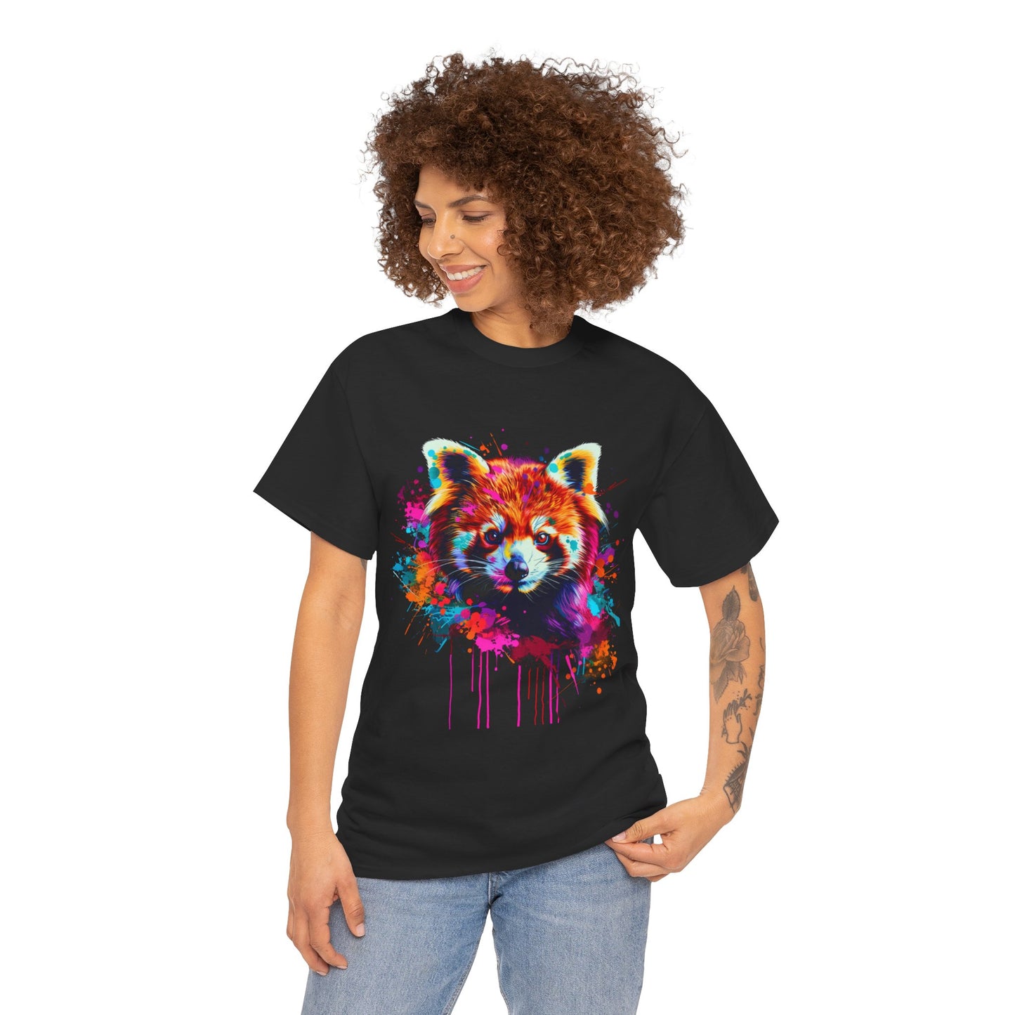 Colorful Fox Graphic Unisex Heavy Cotton Tee - Fox Rebel Frequency