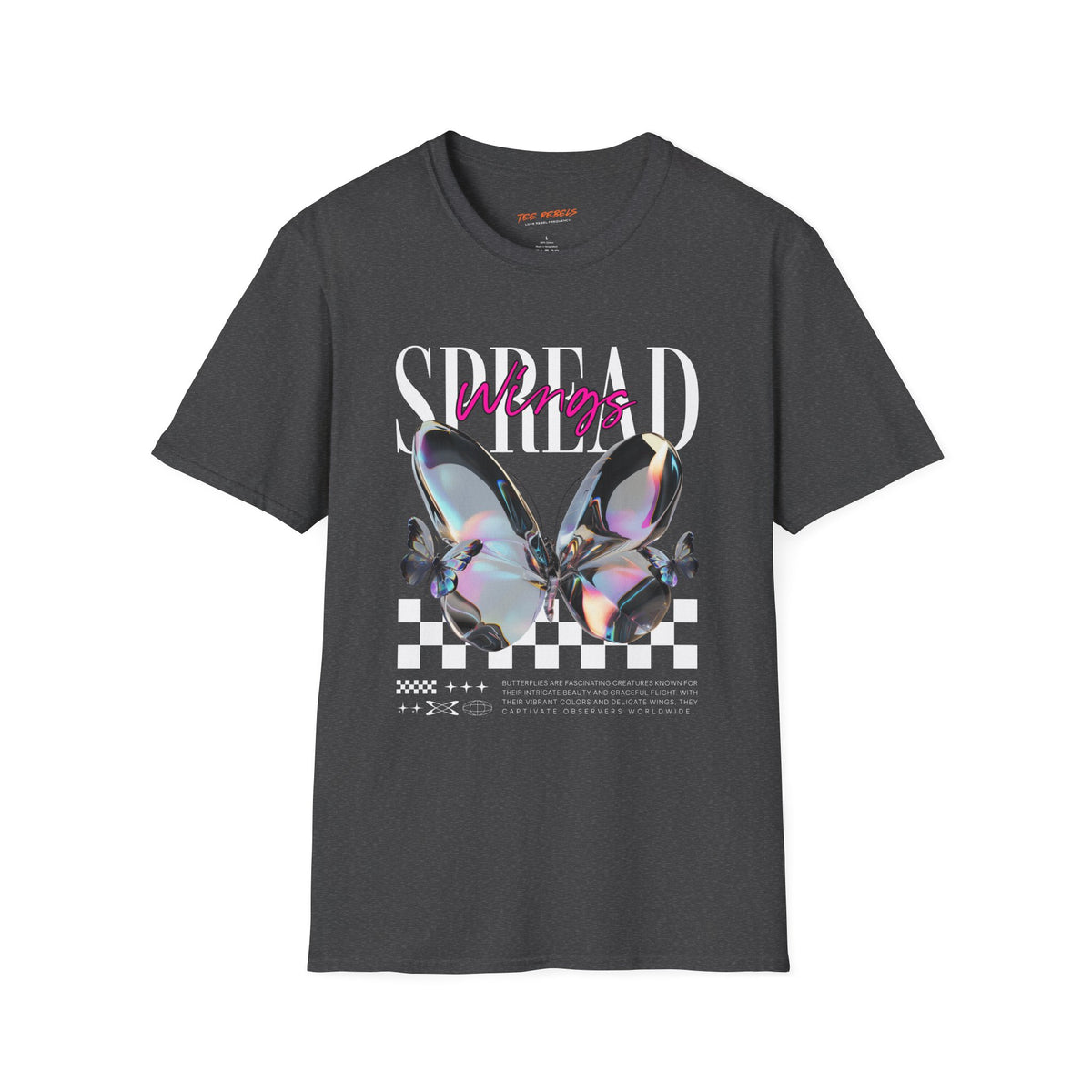 Spread Wings Spread Love Rose & Butterfly Graphic T-Shirt