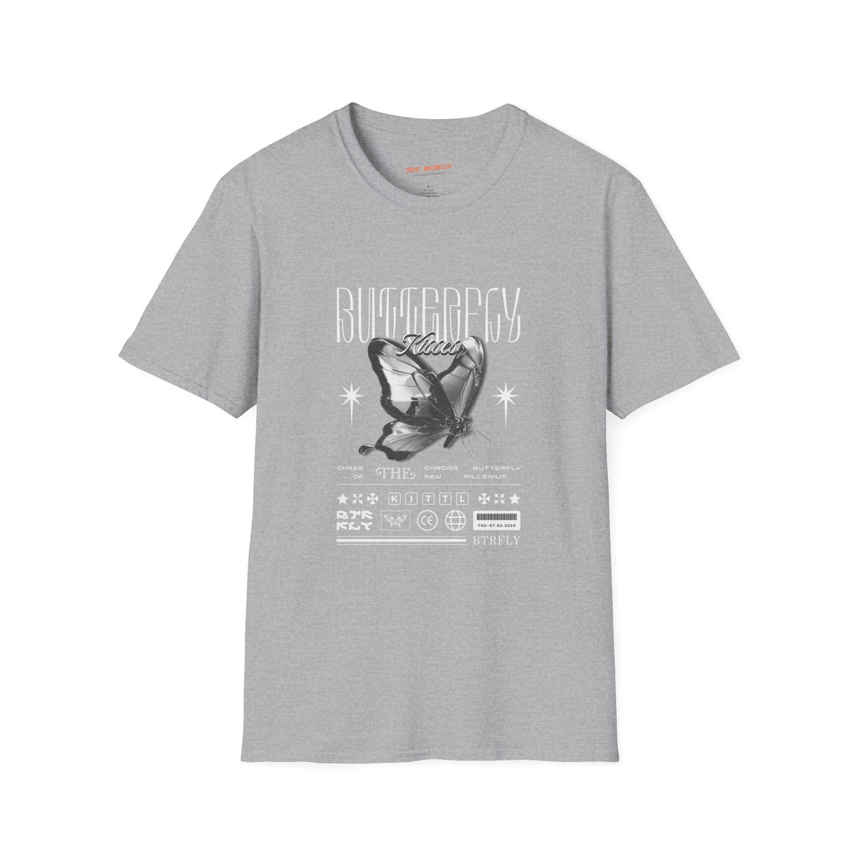 Butterfly Sci-Fi Spread Love Rose Graphic T-Shirt