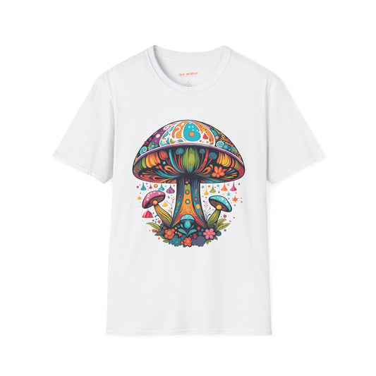 Psychedelic Mushroom Unisex Softstyle T-Shirt | Mush Rebel Frequency