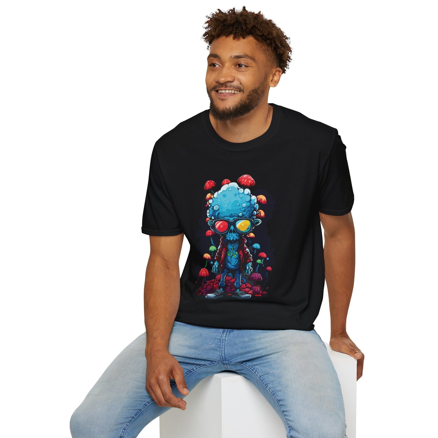 Cool Alien Graphic Unisex Softstyle T-Shirt | Alien Rebel Frequency