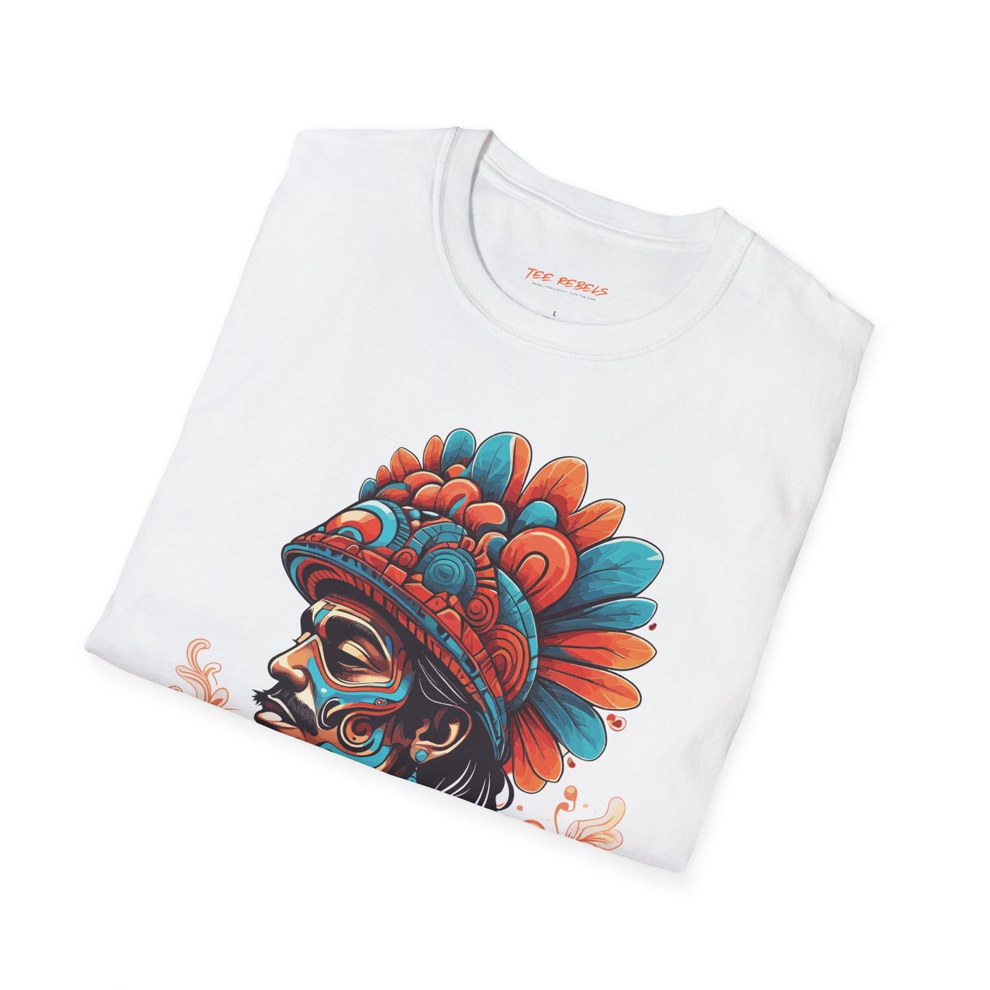 Psychedelic Indigenous Man Unisex Softstyle T-Shirt | Indigenous Rebel Frequency