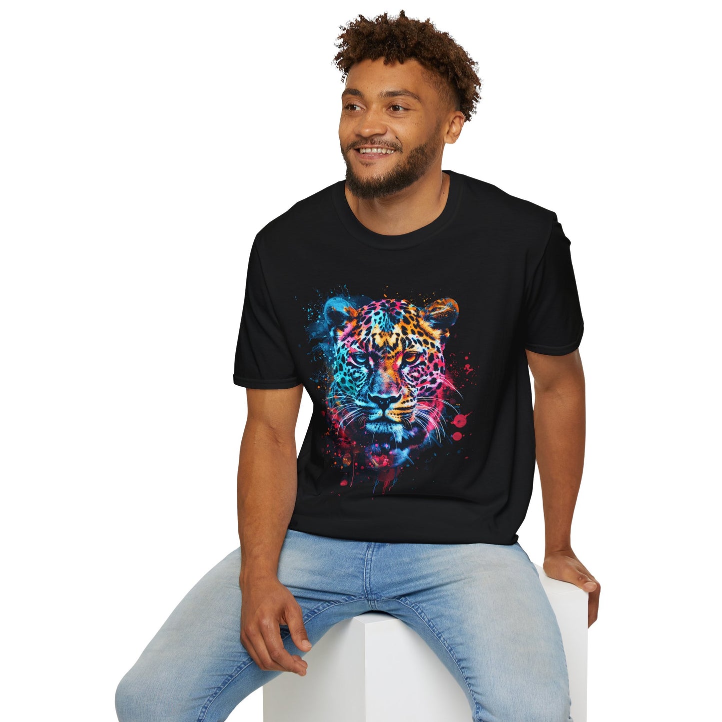 Colorful Tiger Graphic Unisex Softstyle T-Shirt | Tiger Rebel Frequency