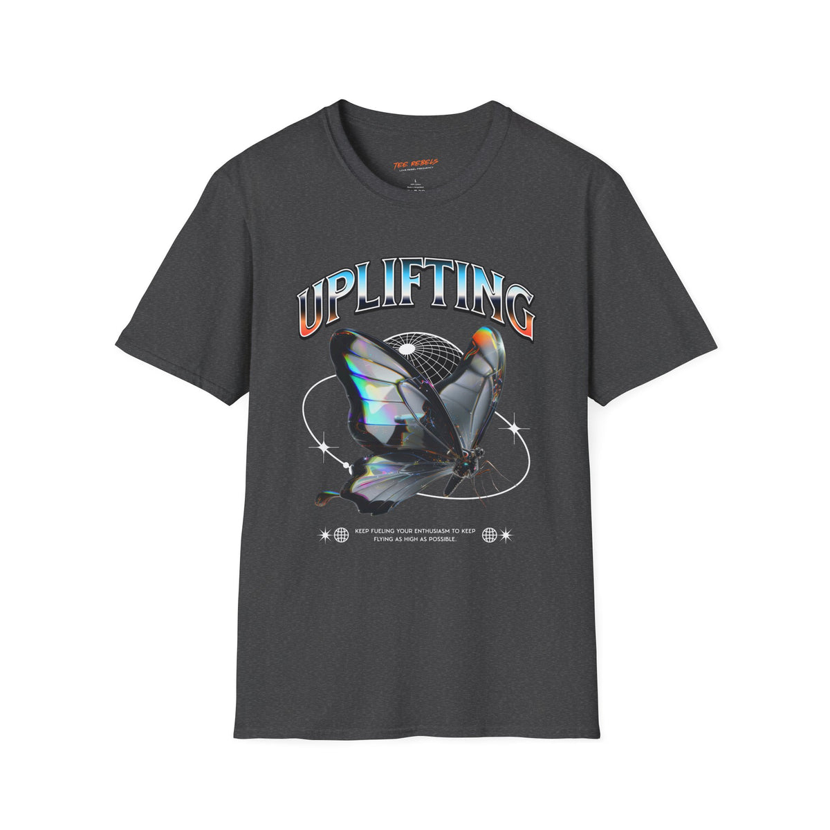 Uplifting Butterfly Spread Love Rose Graphic T-Shirt