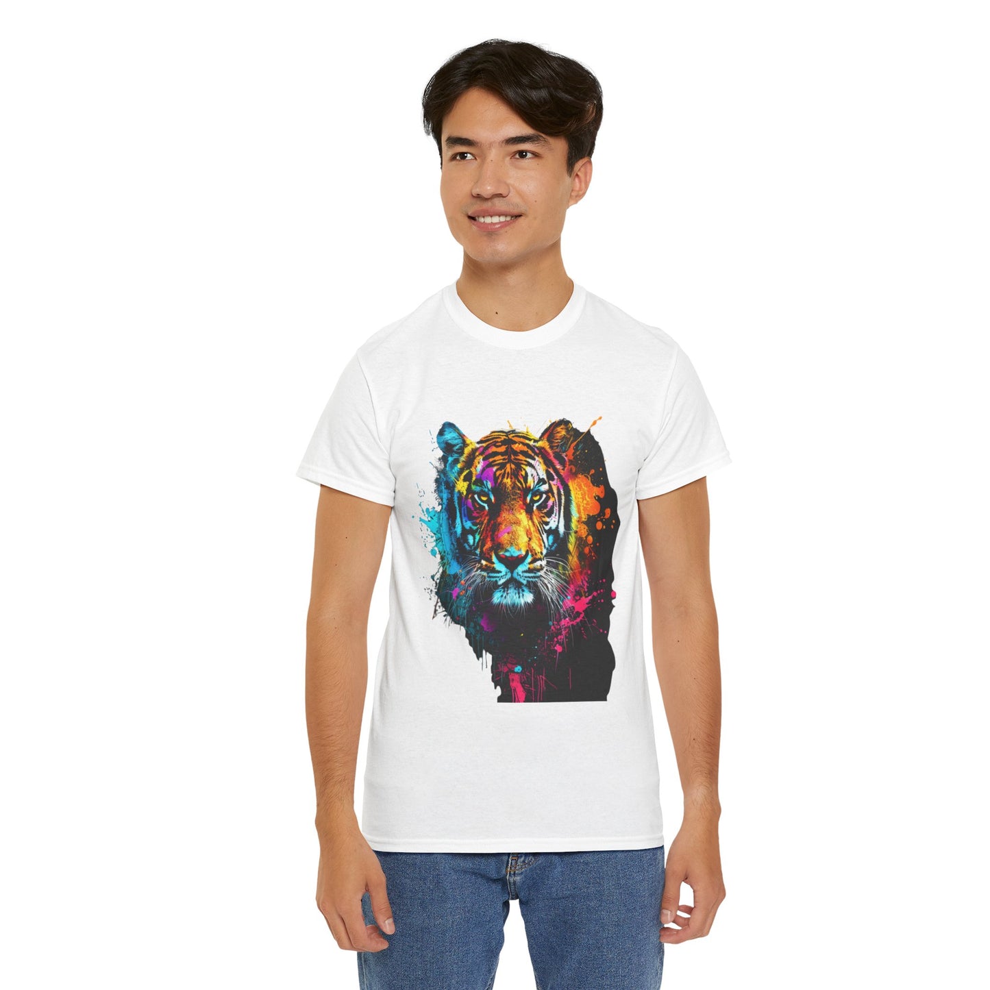 Tiger Graphic Unisex Heavy Cotton Tee - Tiger Rebel Frequency