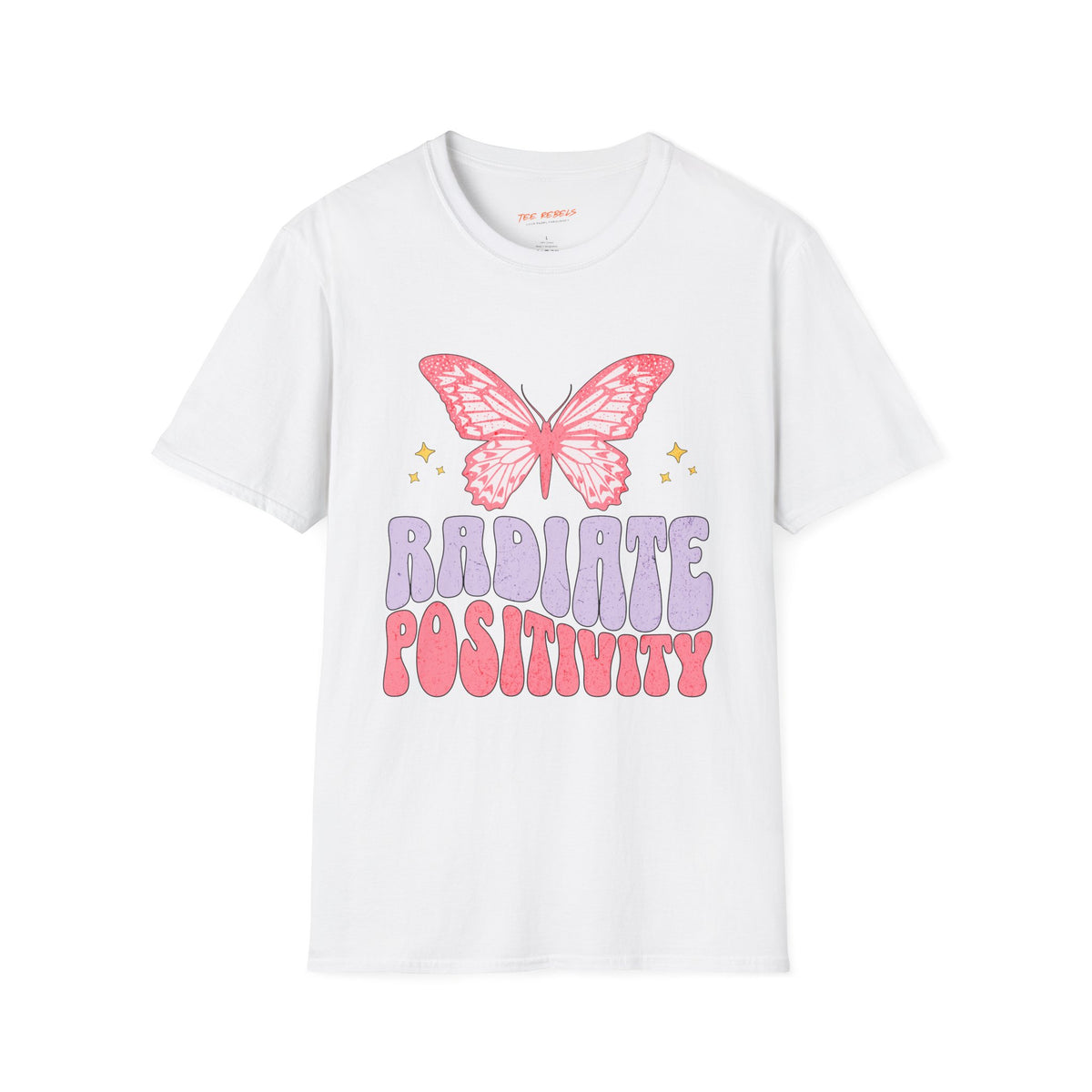 Spread Love & Radiate Positivity Butterfly Rose Graphic T-Shirt