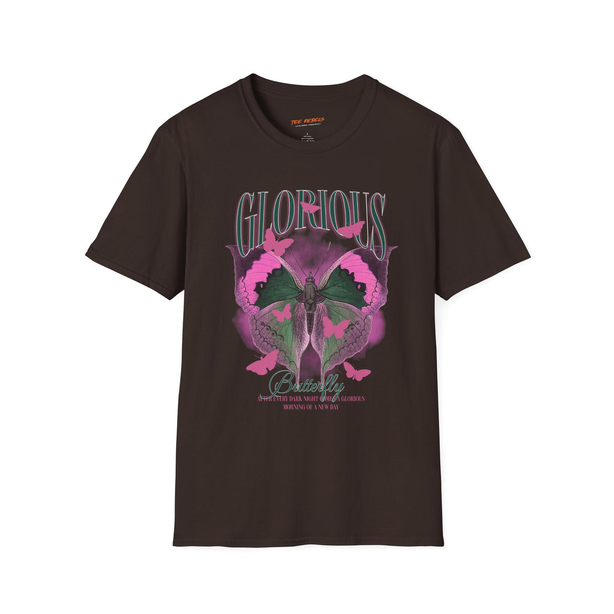Glorious Butterfly Spread Love Roses Graphic T-Shirt