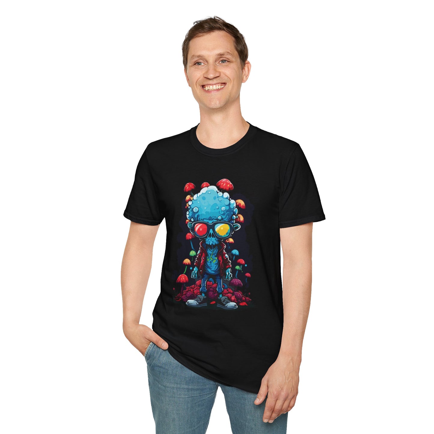 Cool Alien Graphic Unisex Softstyle T-Shirt | Alien Rebel Frequency