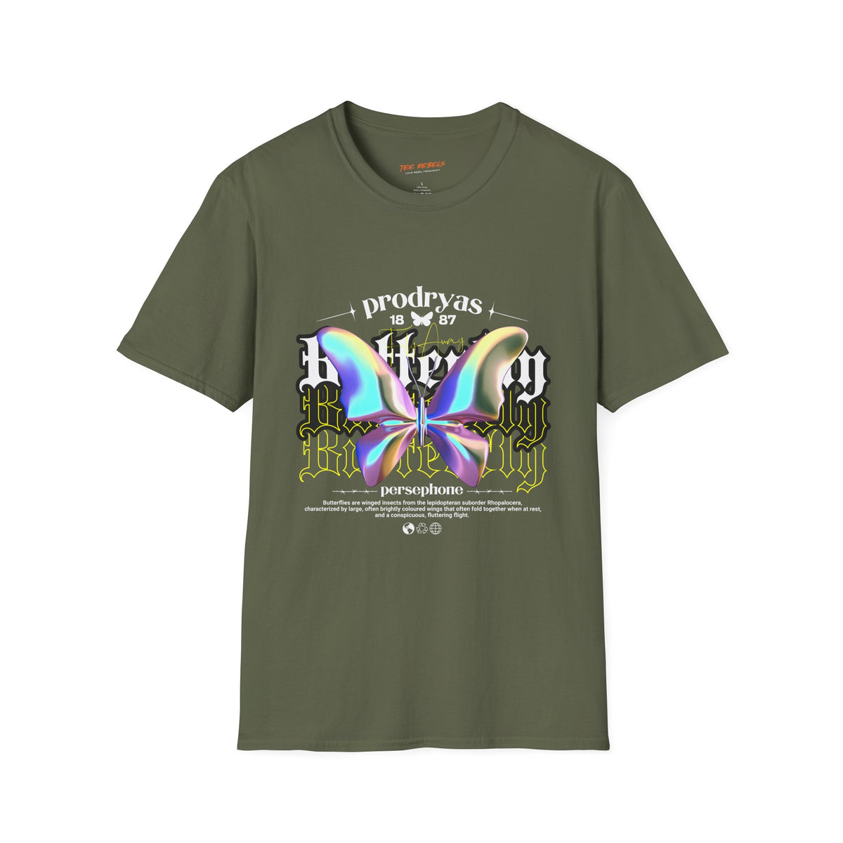 Butterfly Spread Love Rose Graphic T-Shirt