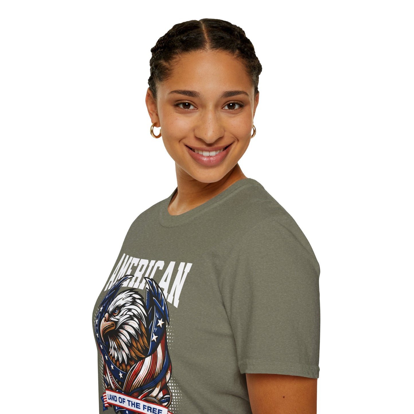 American Eagle, Land of the Free. 4th of July Unisex Streetwear T-Shirt | Eagle Rebel Frequency