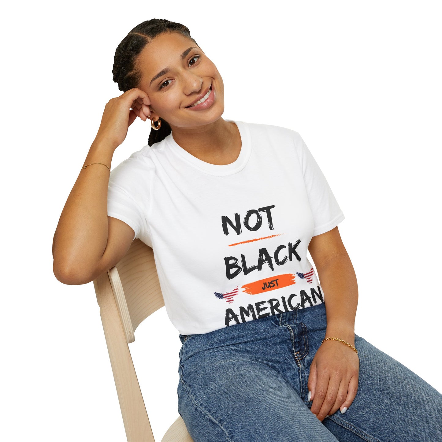 Not Black Just American Unisex Softstyle T-Shirt - Identity Rebel Frequency