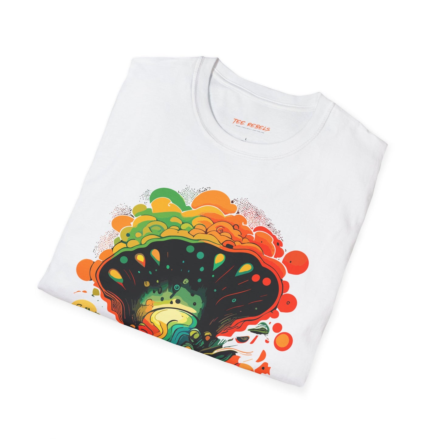 Psychedelic Mushroom Unisex Softstyle T-Shirt | Psychedelic Mush Rebel Frequency