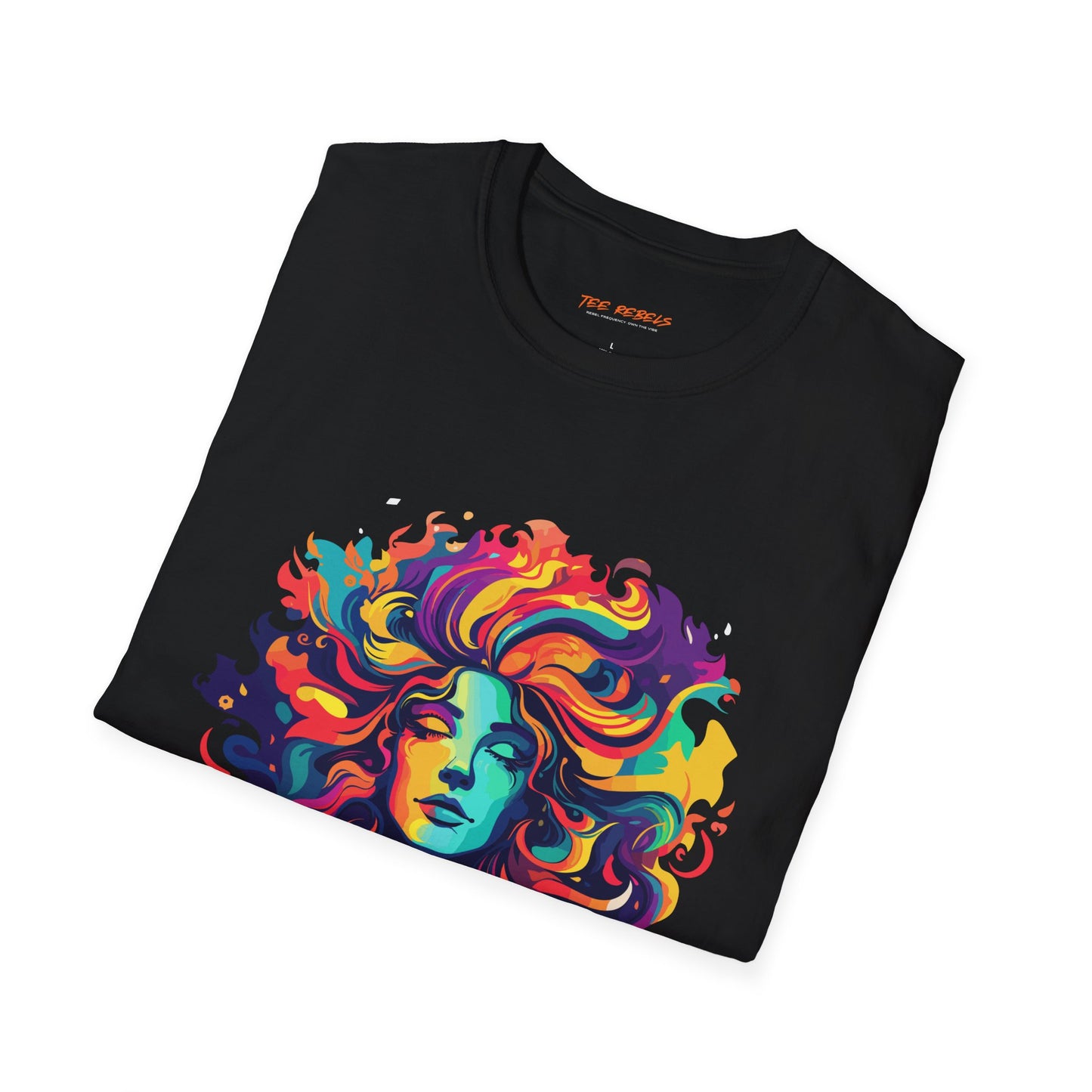 Psychedelic Bohemian Goddess Unisex Softstyle T-Shirt | Bohemian Rebel Frequency