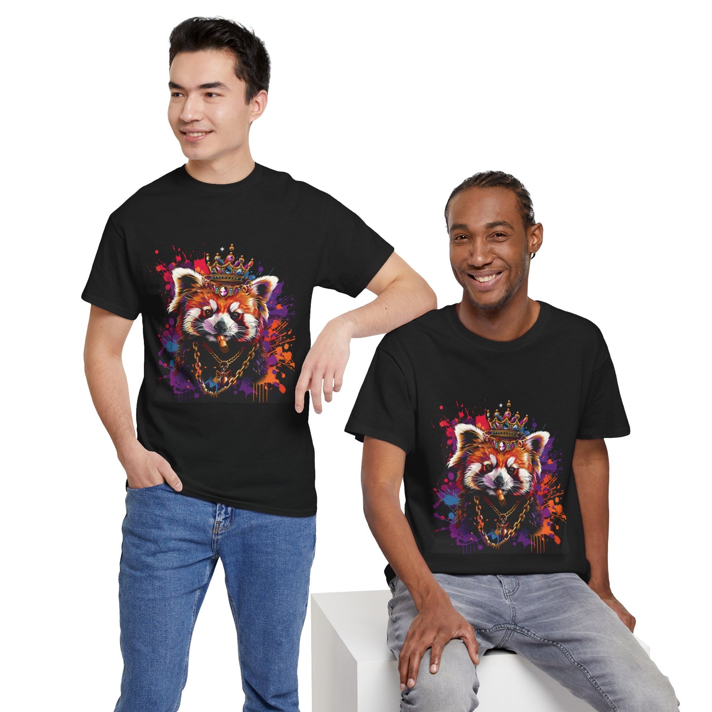 Rebel Red Panda Graphic Tee Unisex Heavy Cotton T-Shirt | Red Panda Rebel Frequency