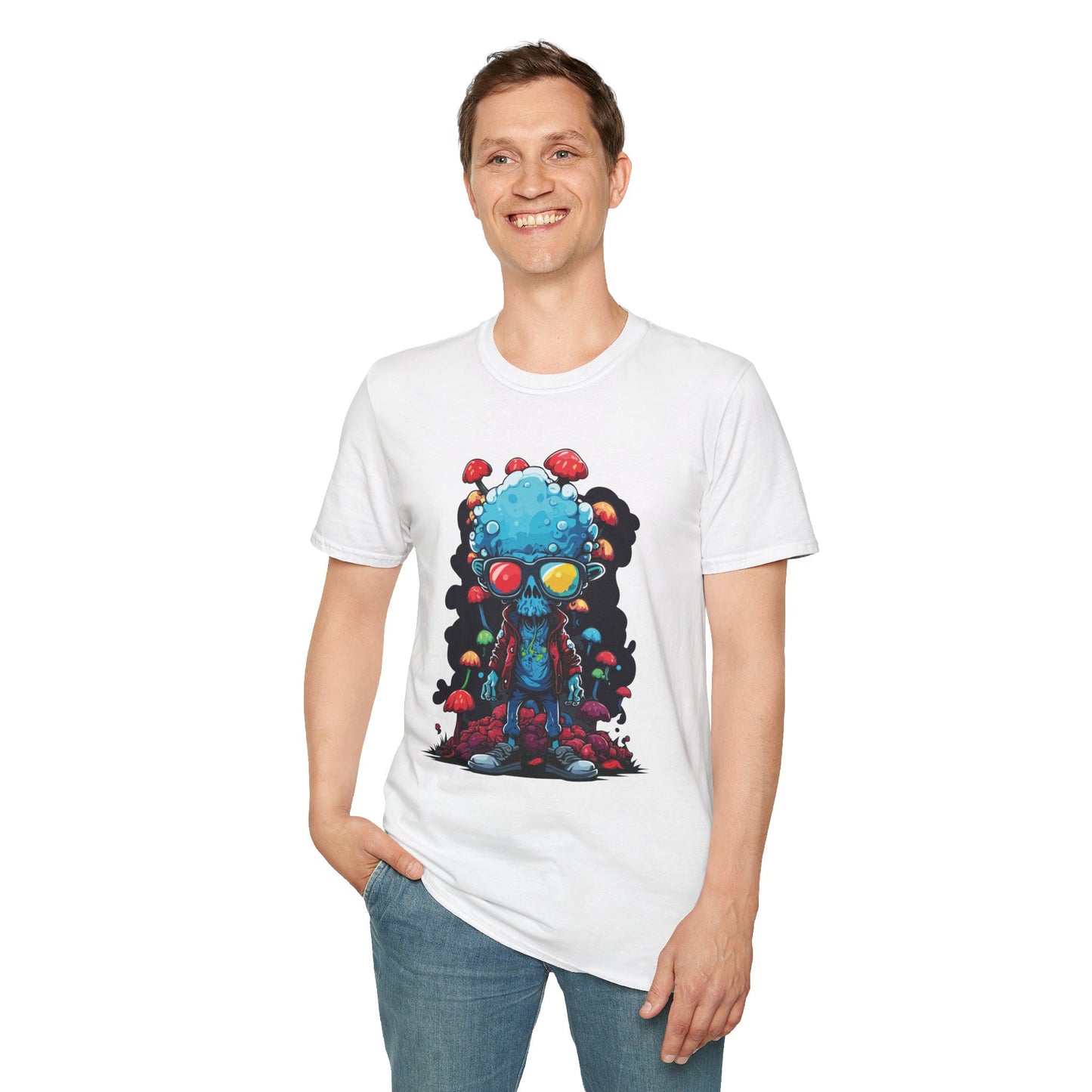 Cool Alien Graphic Unisex Softstyle T-Shirt | Alien Rebel Frequency