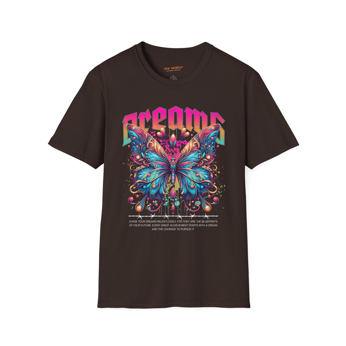 Butterfly Dreams Spread Love Rose Graphic T-Shirt