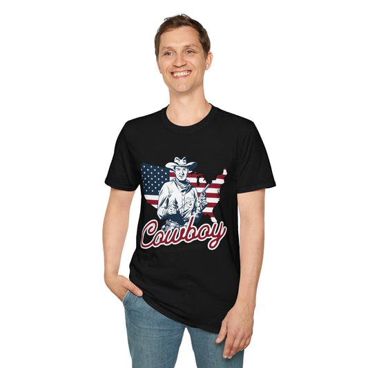 Cowboy USA Unisex Streetwear T-Shirt | Cowboy Graphic T-Shirt | Cowboy Rebel Frequency