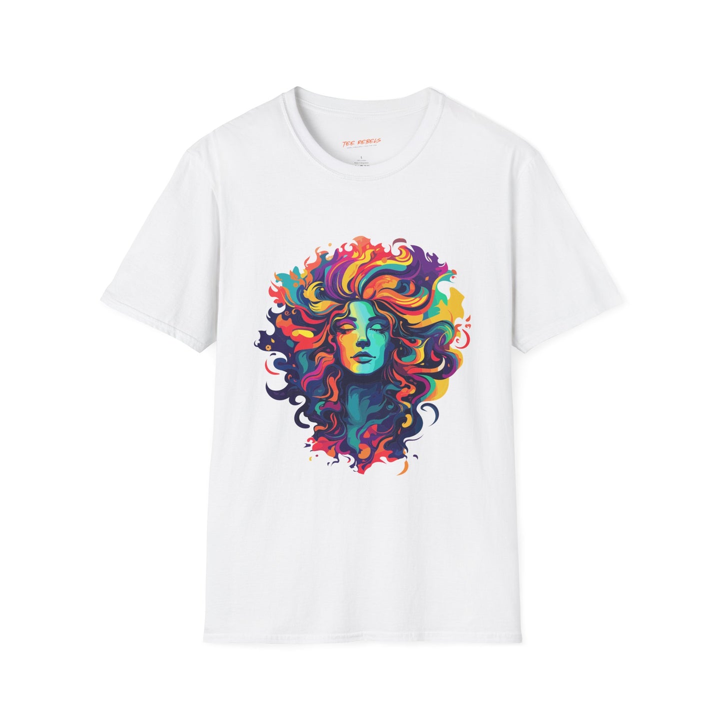 Psychedelic Bohemian Goddess Unisex Softstyle T-Shirt | Bohemian Rebel Frequency