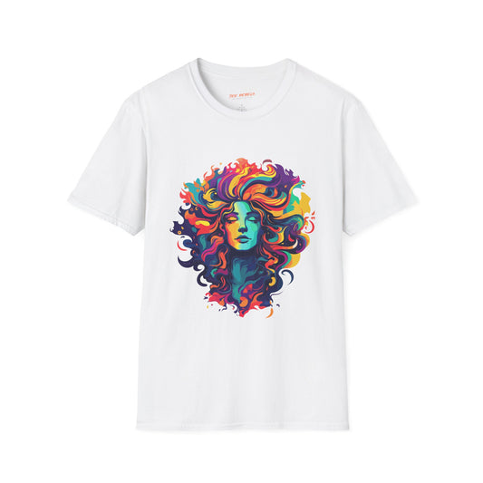 Psychedelic Bohemian Goddess Unisex Softstyle T-Shirt | Bohemian Rebel Frequency