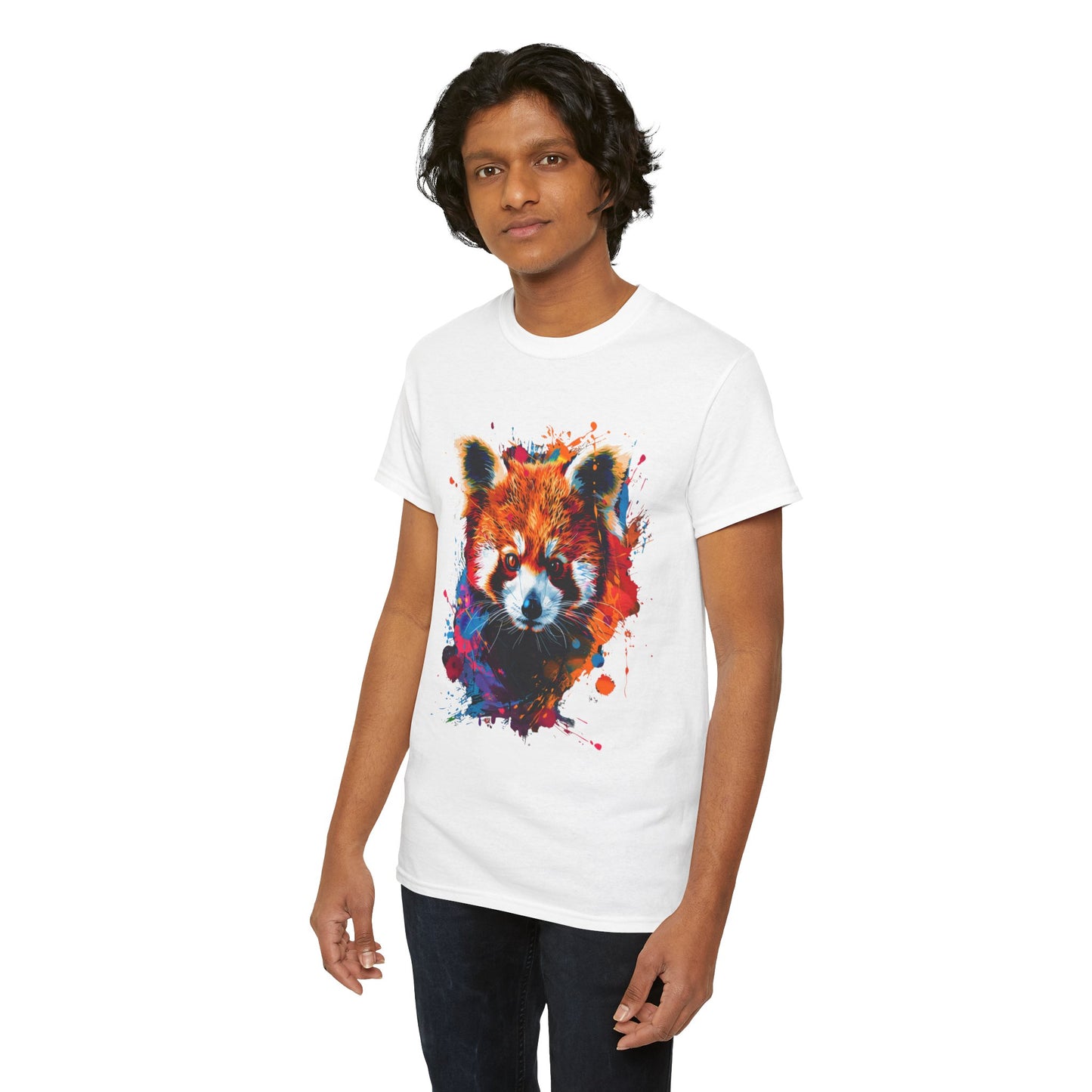 Colorful Red Panda Graphic Unisex Heavy Cotton Tee | Red Panda Rebel Frequency