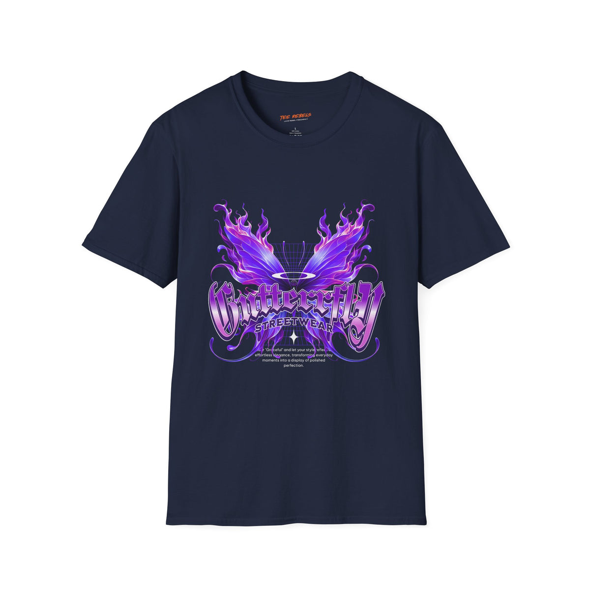 Butterfly Streetwear Graphic T-Shirt — Purple Flame & Spread Love Rose