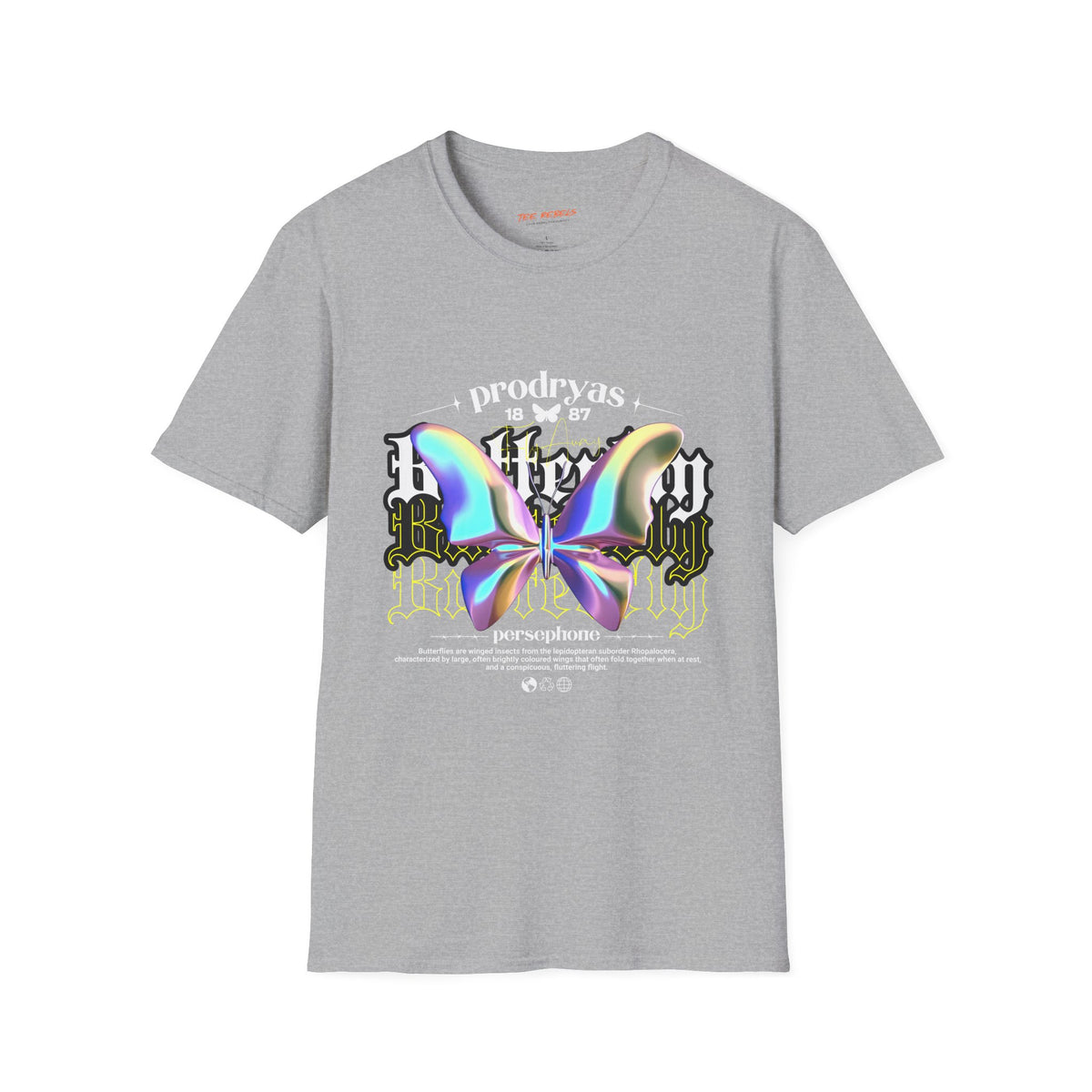 Butterfly Spread Love Rose Graphic T-Shirt