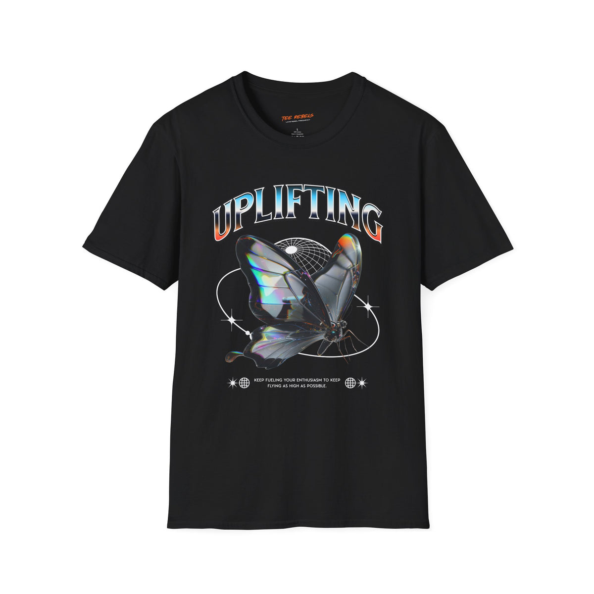Uplifting Butterfly Spread Love Rose Graphic T-Shirt