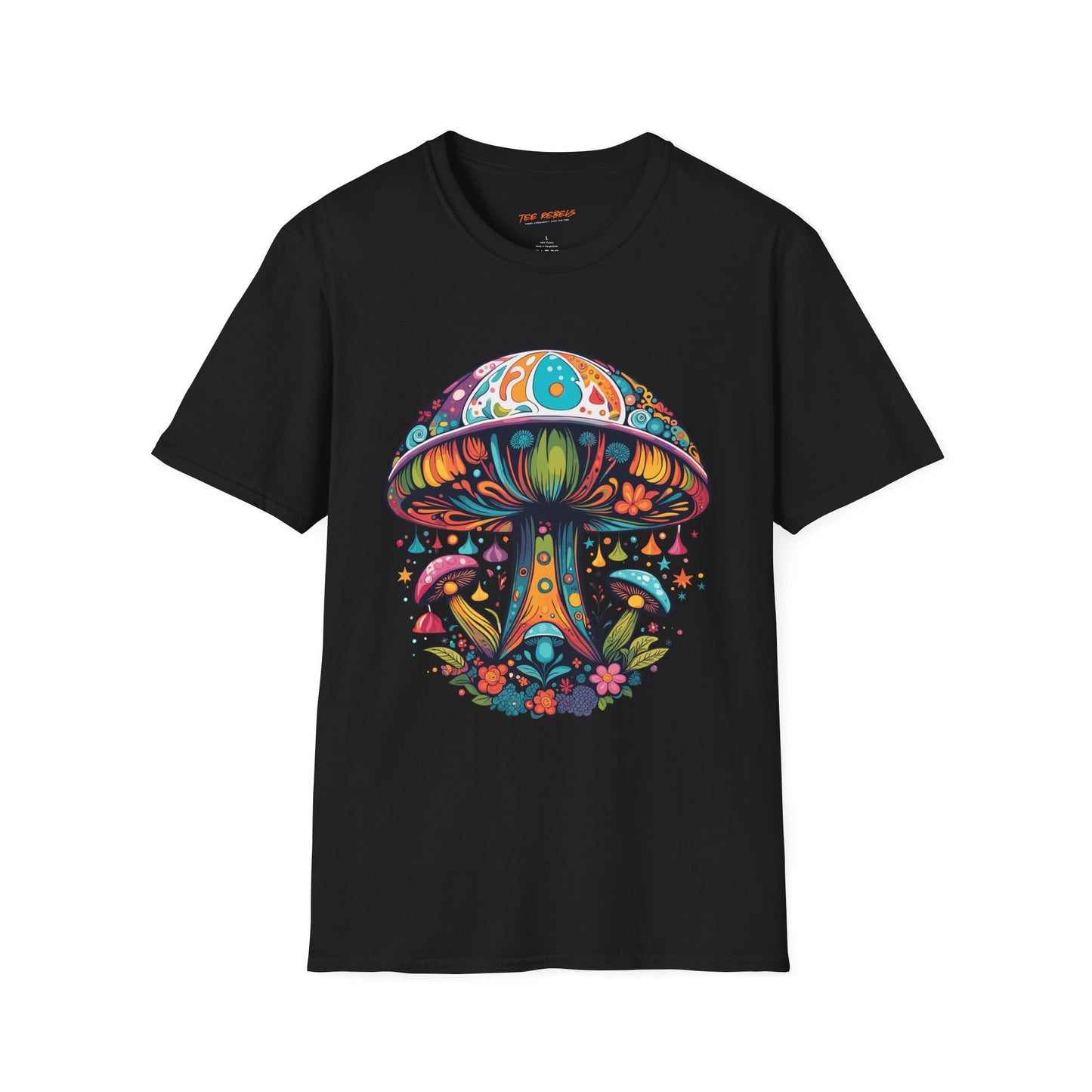 Psychedelic Mushroom Unisex Softstyle T-Shirt | Mush Rebel Frequency