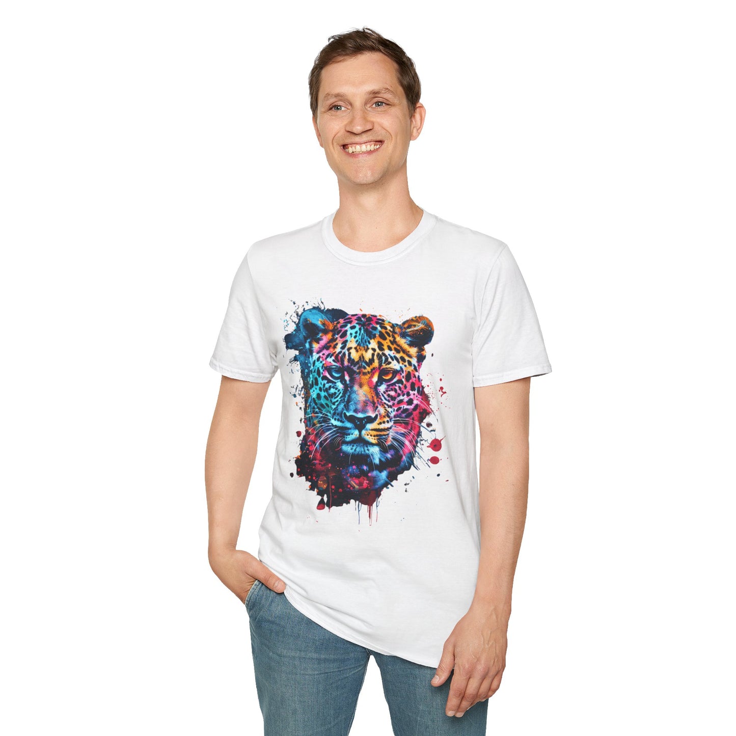 Colorful Tiger Graphic Unisex Softstyle T-Shirt | Tiger Rebel Frequency