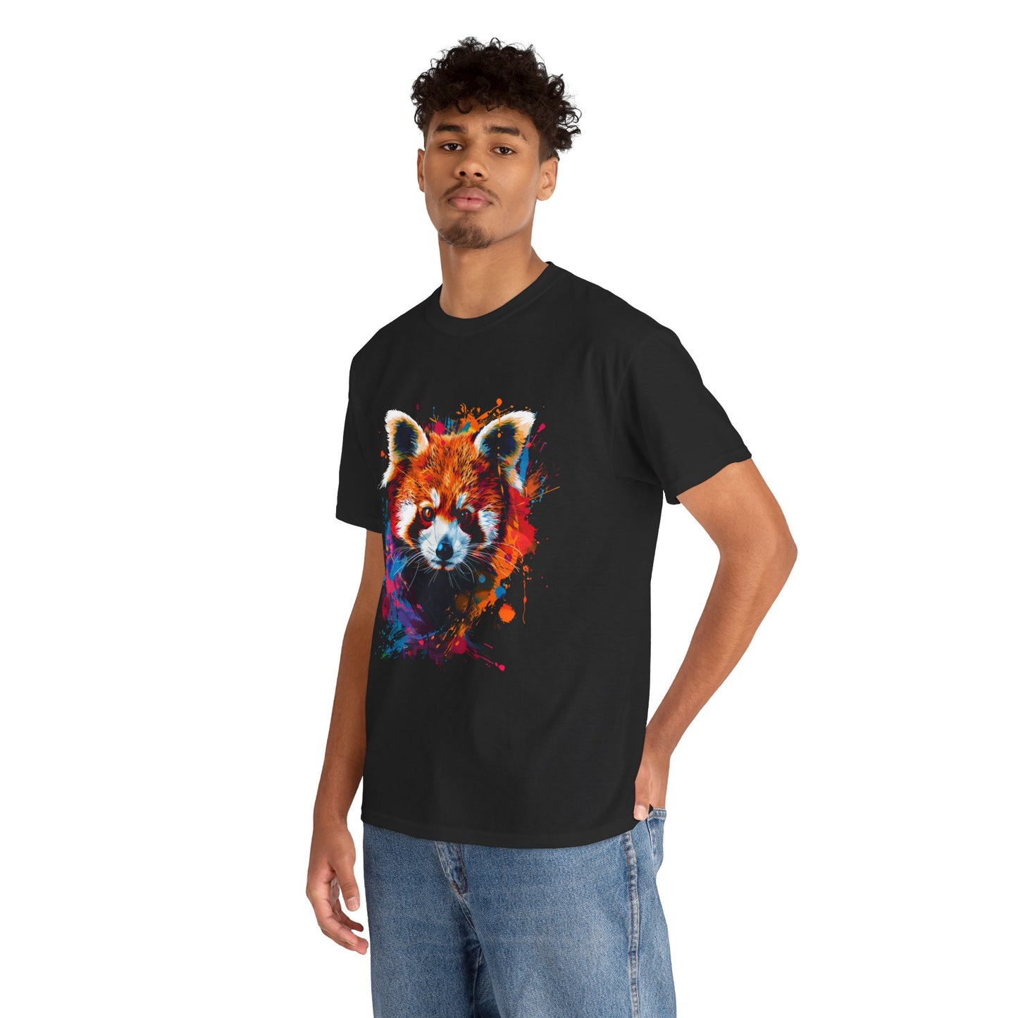 Colorful Red Panda Graphic Unisex Heavy Cotton Tee | Red Panda Rebel Frequency