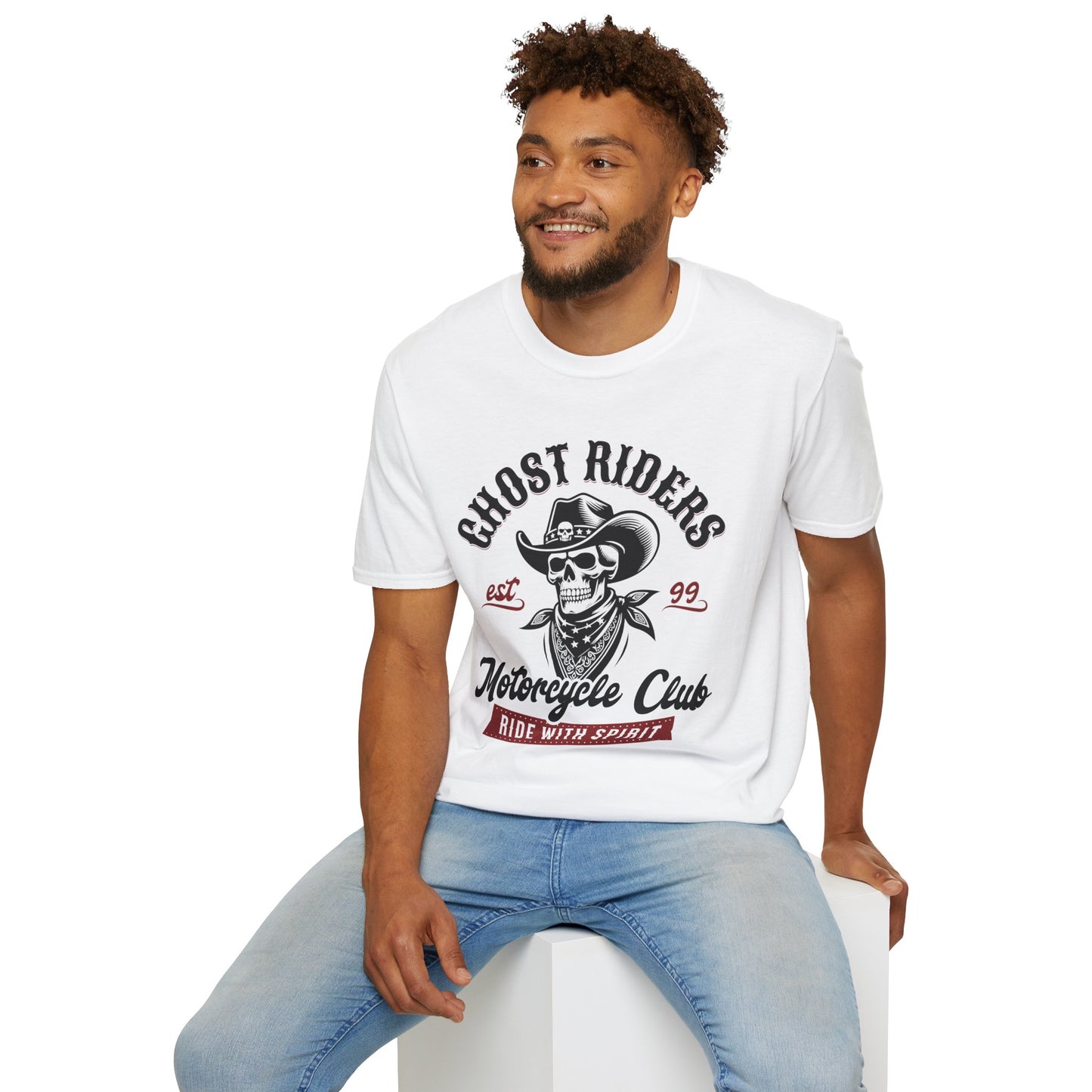Ghost Riders Motorcycle Club Unisex Streetwear T-Shirt | Motorcycle Club Apparel | Casual Graphic Tee | Motorcycle Rebel Frequency