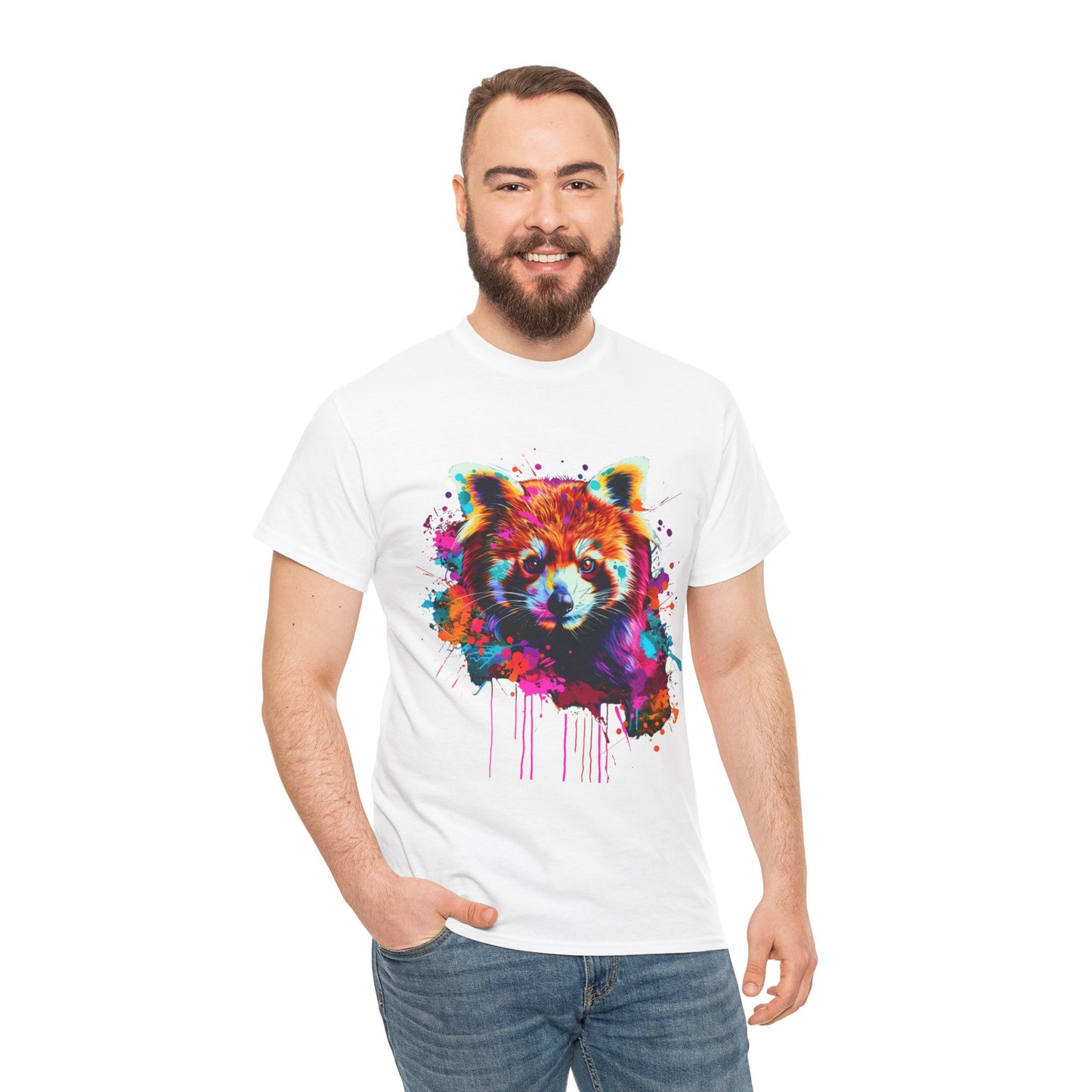 Colorful Fox Graphic Unisex Heavy Cotton Tee - Fox Rebel Frequency