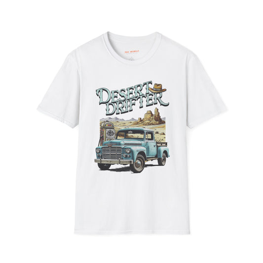 Desert Drifter Unisex Streetwear Graphic T-Shirt |  Western Vintage Graphic T-Shirt | Desert Rebel Frequency